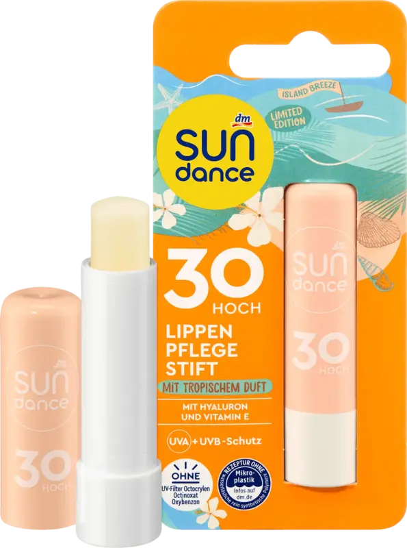 SUNDANCE Lippenpflegestift mit tropischem Duft, island breeze, LSF 30