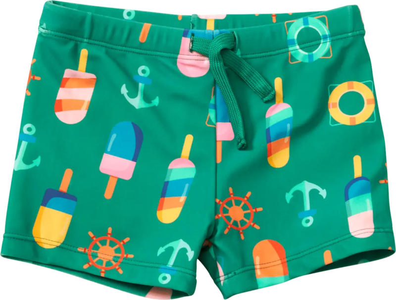 PUSBLU Badehose mit maritimem-Muster, grün, Gr. 98/104