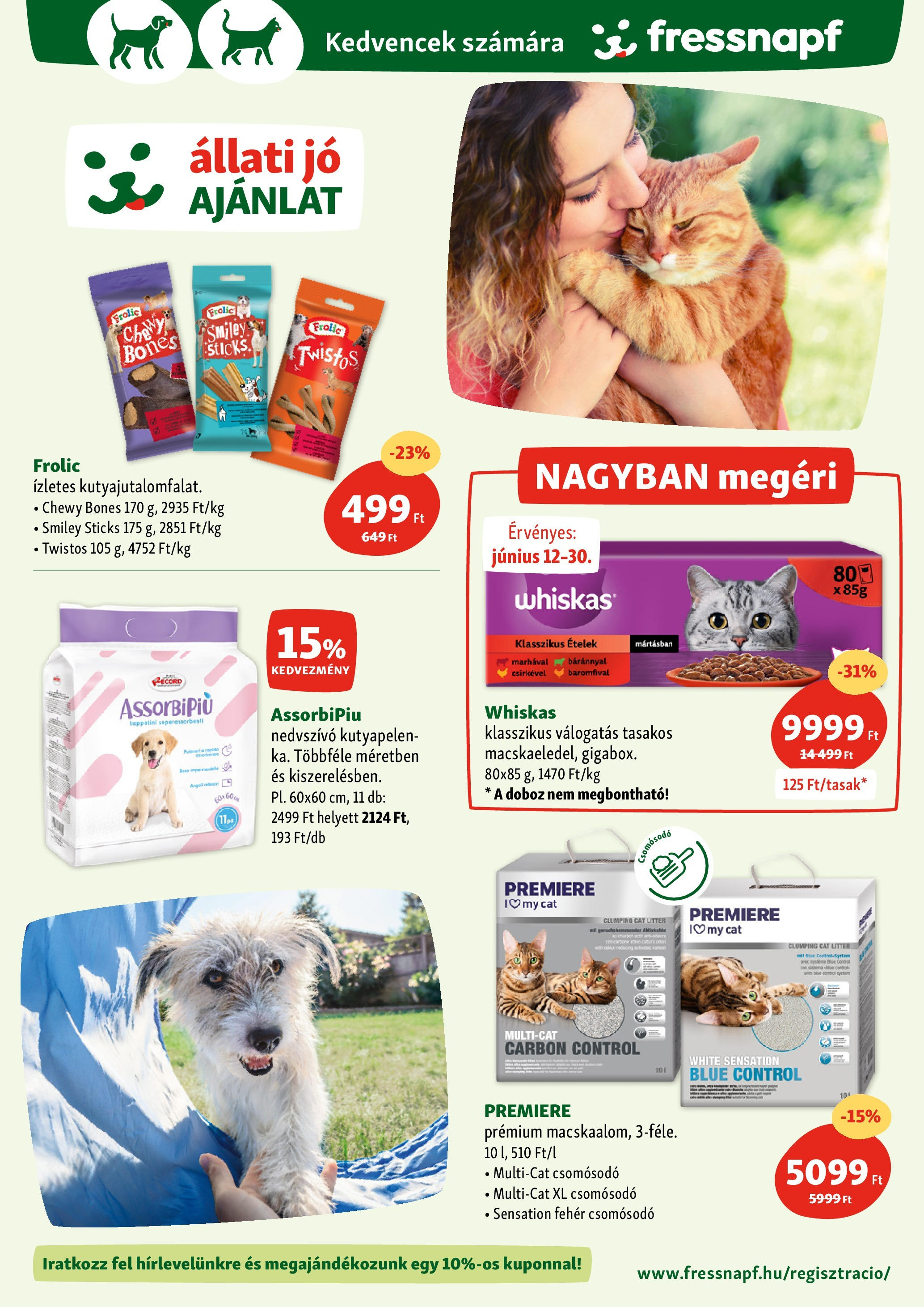 Fressnapf Akciós újság - 2025.06.12. -tól/töl > akció, lapozható szórólap 🛍️ | Oldal: 2 | Termékek: Whiskas, Doboz