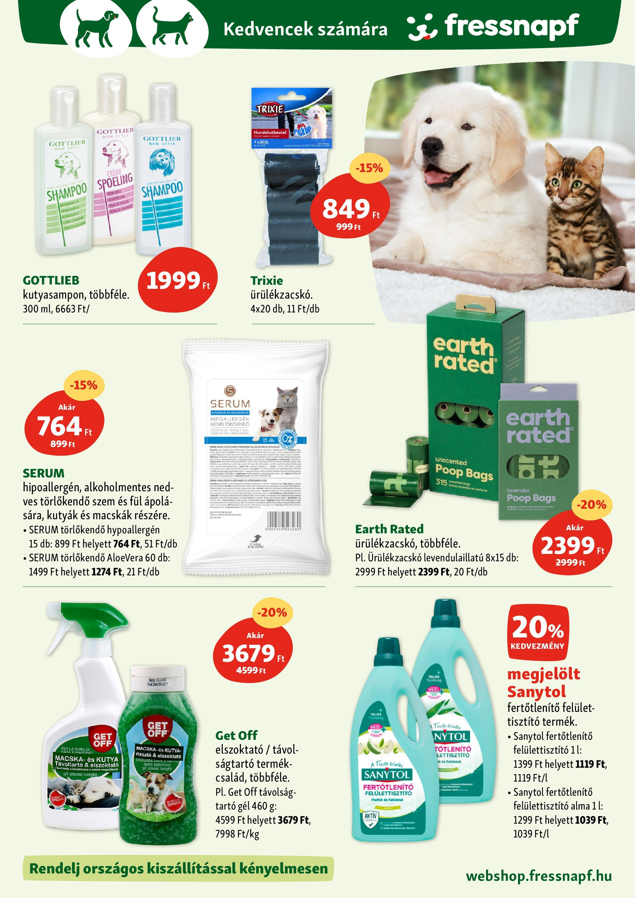 Fressnapf Akciós újság - 2025.06.12. -tól/töl > akció, lapozható szórólap 🛍️ | Oldal: 14 | Termékek: Törlőkendő, Riasztó, Alma