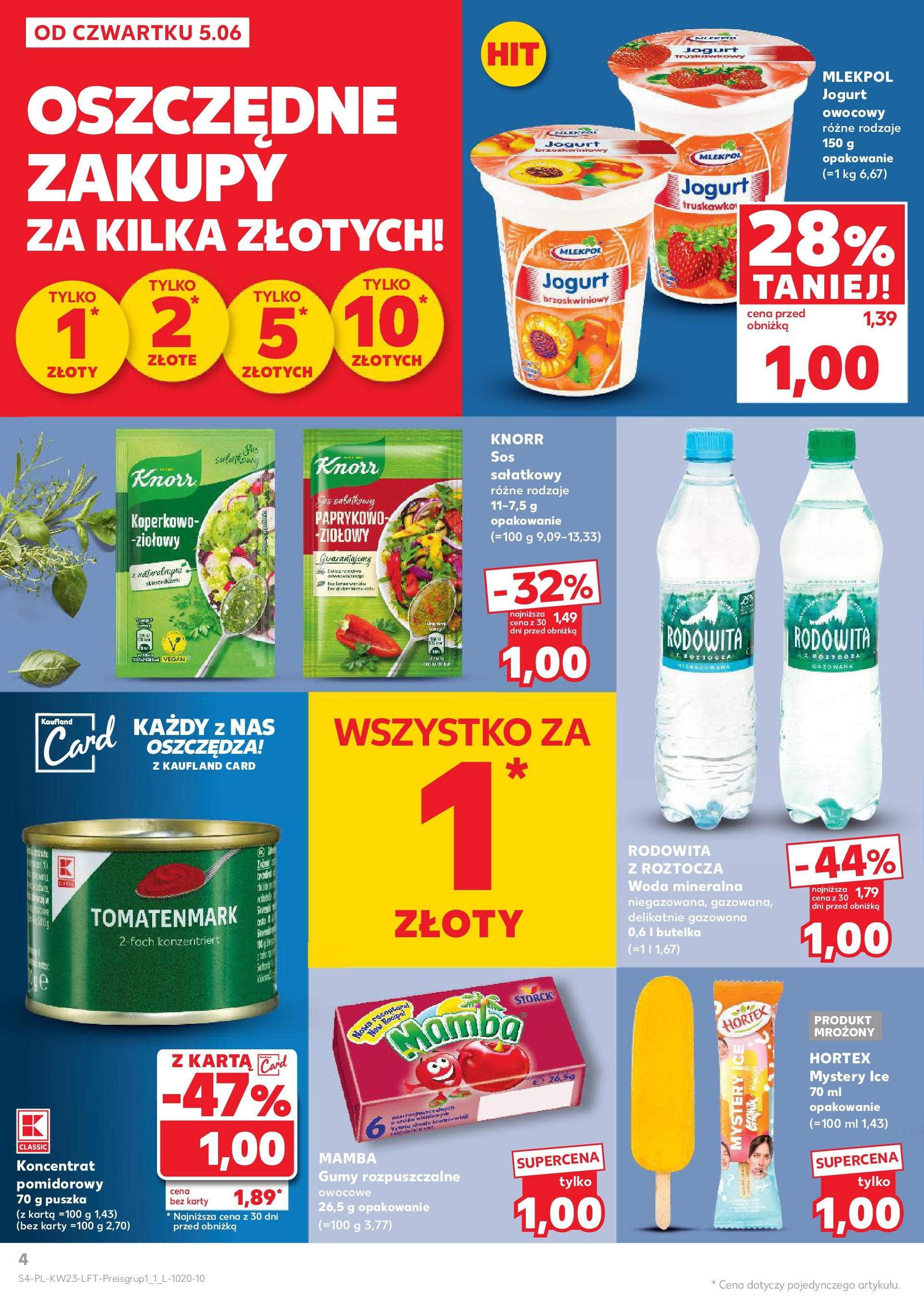 Kaufland gazetka od 05.06.2025 - od jutra PDF | Strona: 4 | Produkty: Karta, Gumy, Jogurt, Woda