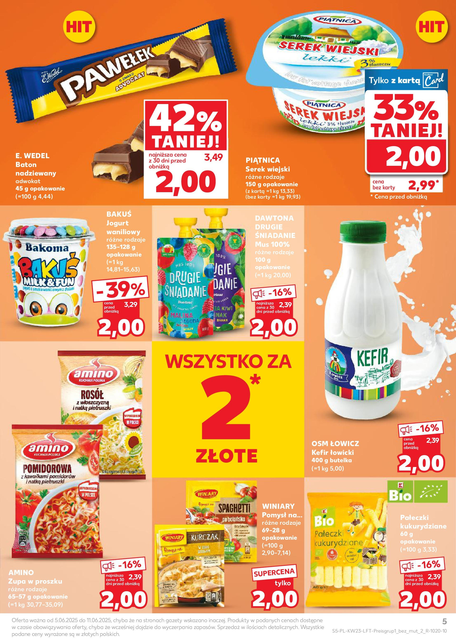 Kaufland gazetka od 05.06.2025 - od jutra PDF | Strona: 5 | Produkty: Jogurt waniliowy, Serek, Jogurt, Kiwi