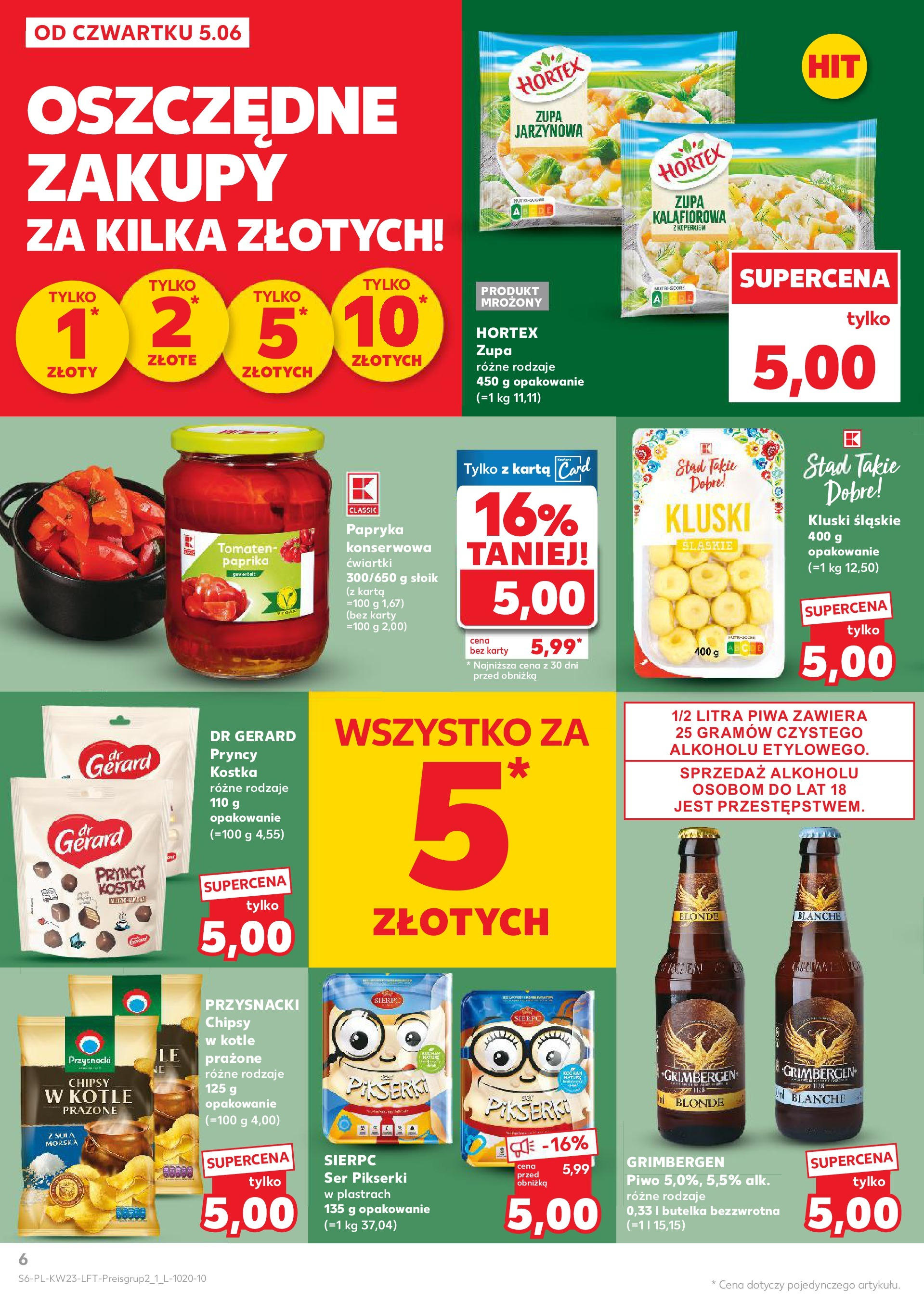 Kaufland gazetka od 05.06.2025 - od jutra PDF | Strona: 6 | Produkty: Karta, Zupa jarzynowa, Kluski śląskie, Ser
