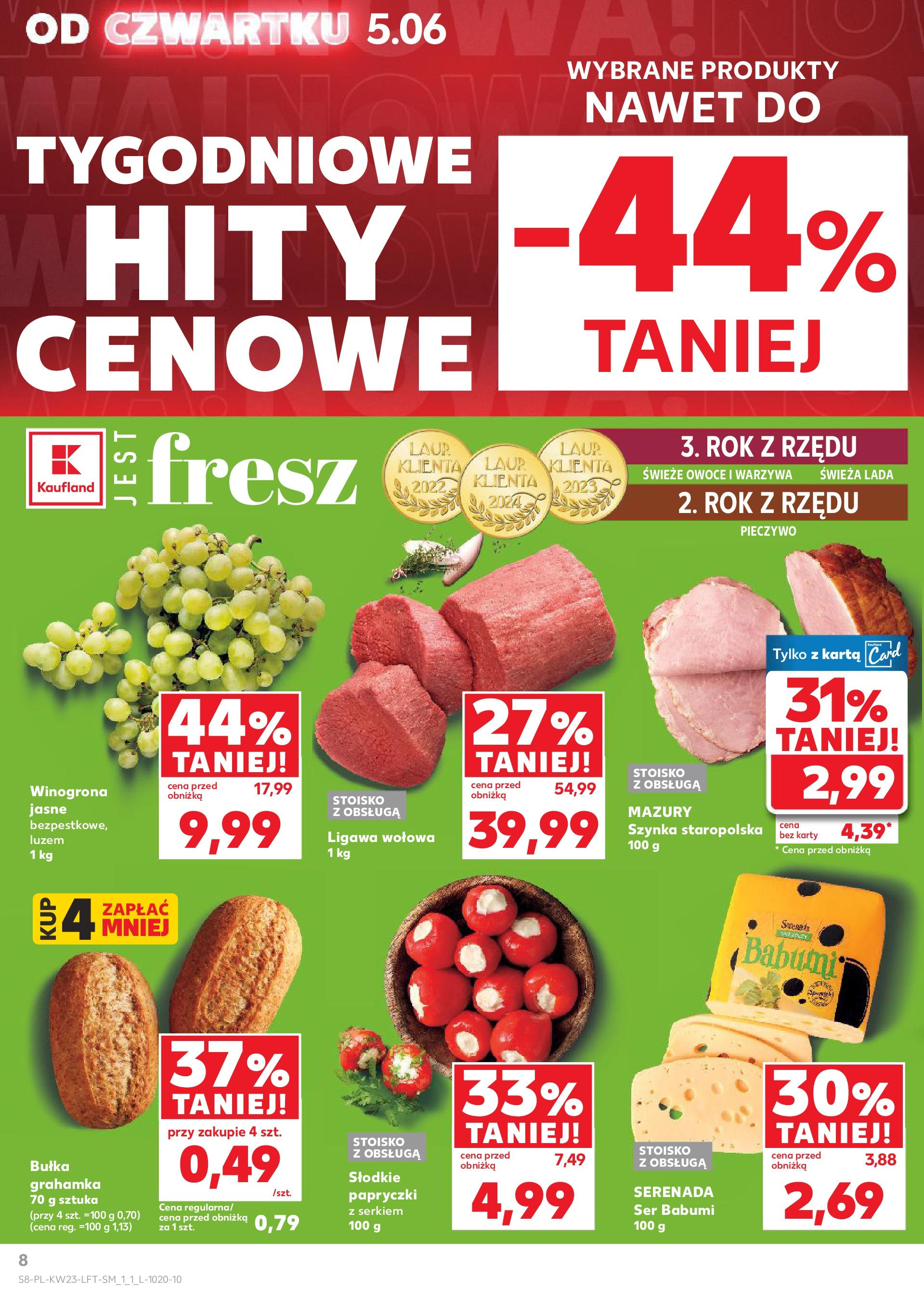 Kaufland gazetka od 05.06.2025 - od jutra PDF | Strona: 8 | Produkty: Pieczywo, Karta, Bułka, Ser