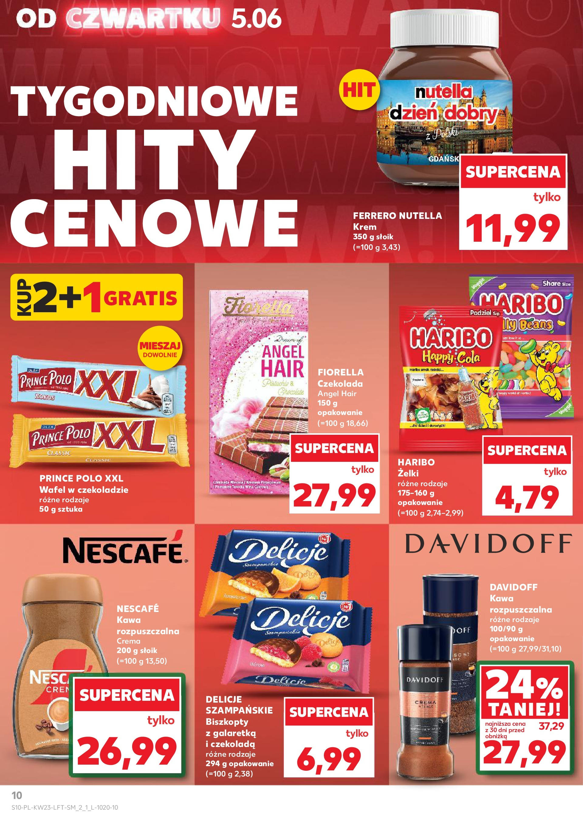 Kaufland gazetka od 05.06.2025 - od jutra PDF | Strona: 10 | Produkty: Nutella, Nescafe, Kawa rozpuszczalna, Kawa