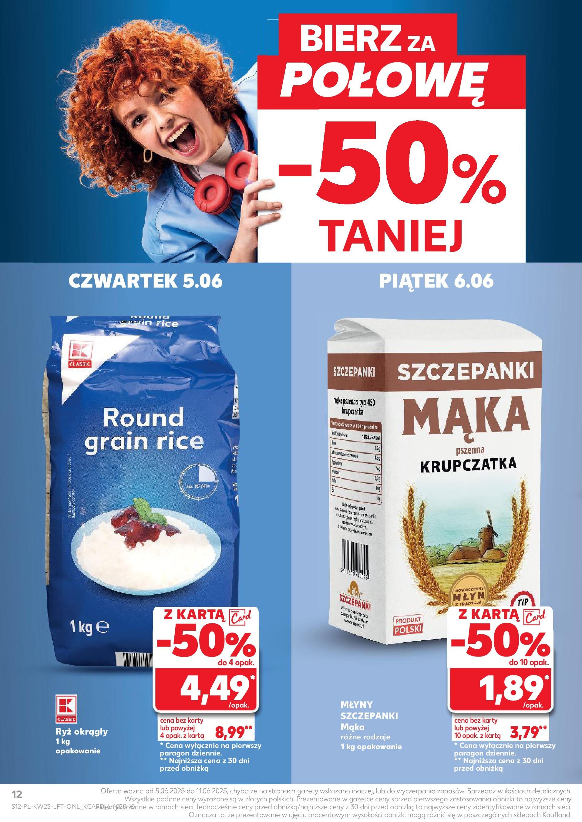 Kaufland gazetka od 05.06.2025 - od jutra PDF | Strona: 12 | Produkty: Karta, Mąka krupczatka, Ryż