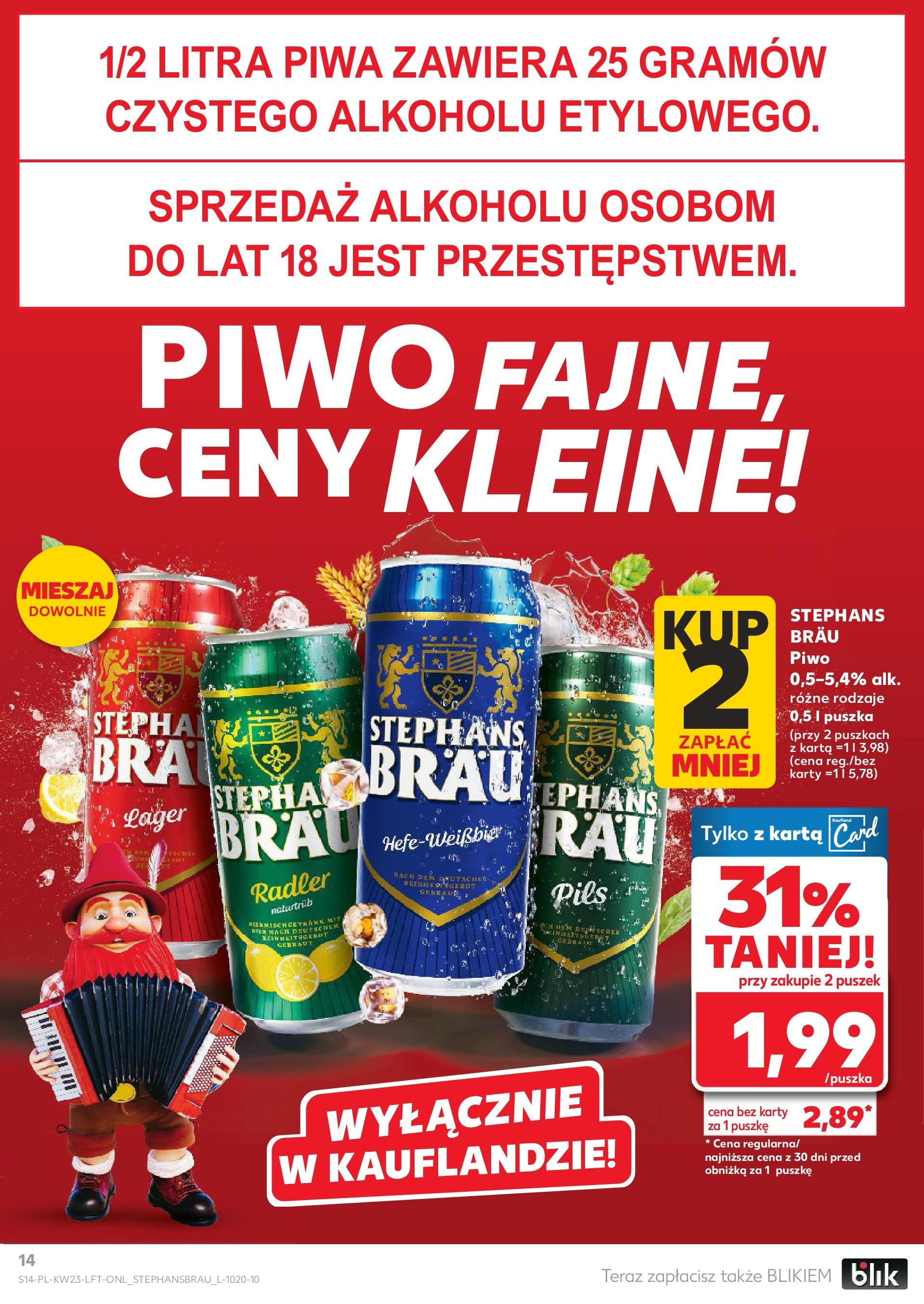 Kaufland gazetka od 05.06.2025 - od jutra PDF | Strona: 14 | Produkty: Karta, Piwo