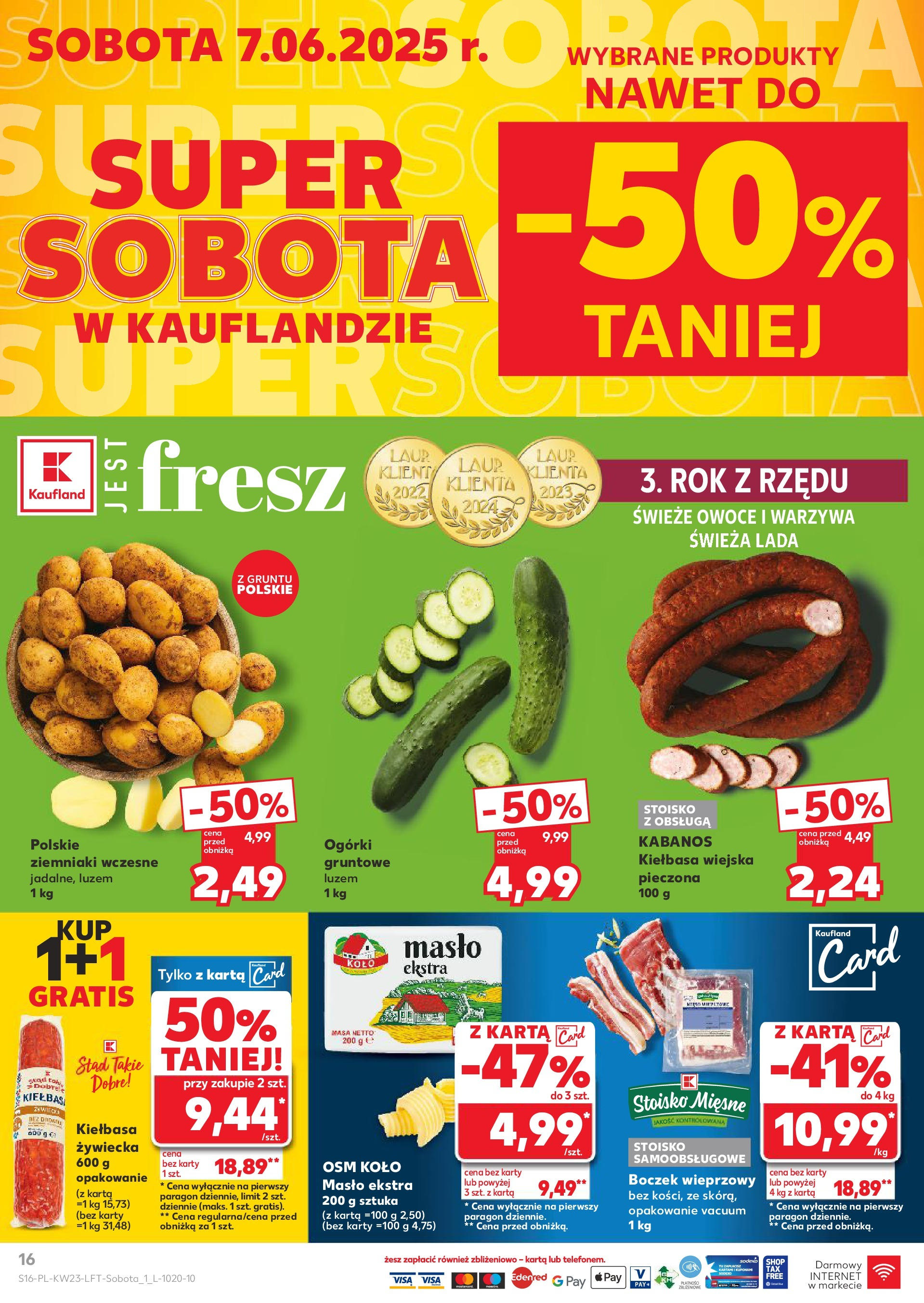 Kaufland gazetka od 05.06.2025 - od jutra PDF | Strona: 16 | Produkty: Boczek, Masło, Ziemniaki, Owoce
