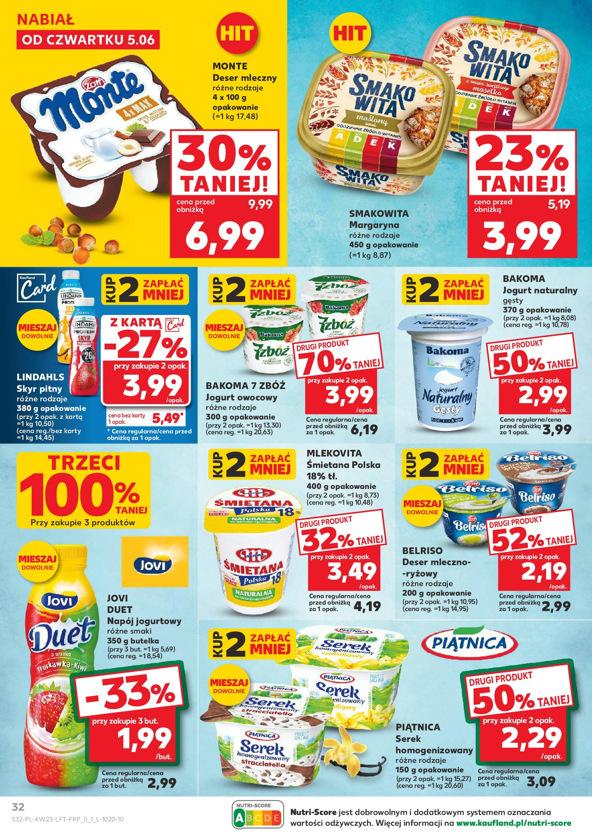 Kaufland gazetka od 05.06.2025 - od jutra PDF | Strona: 32 | Produkty: Karta, Jogurt naturalny gęsty, Jogurt, Śmietana