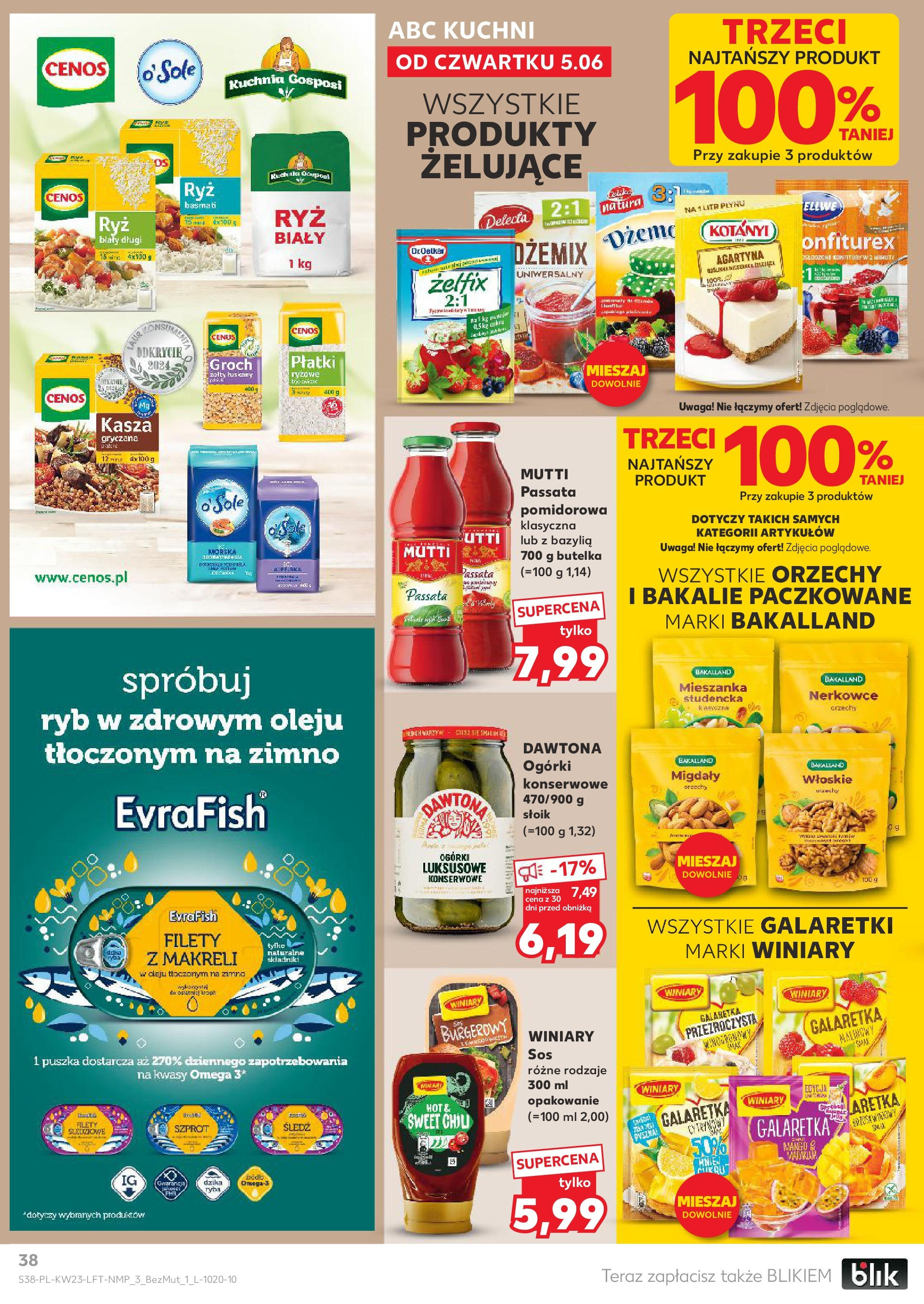 Kaufland gazetka od 05.06.2025 - od jutra PDF | Strona: 38 | Produkty: Groch, Kasza, Galaretka przezroczysta, Ryba