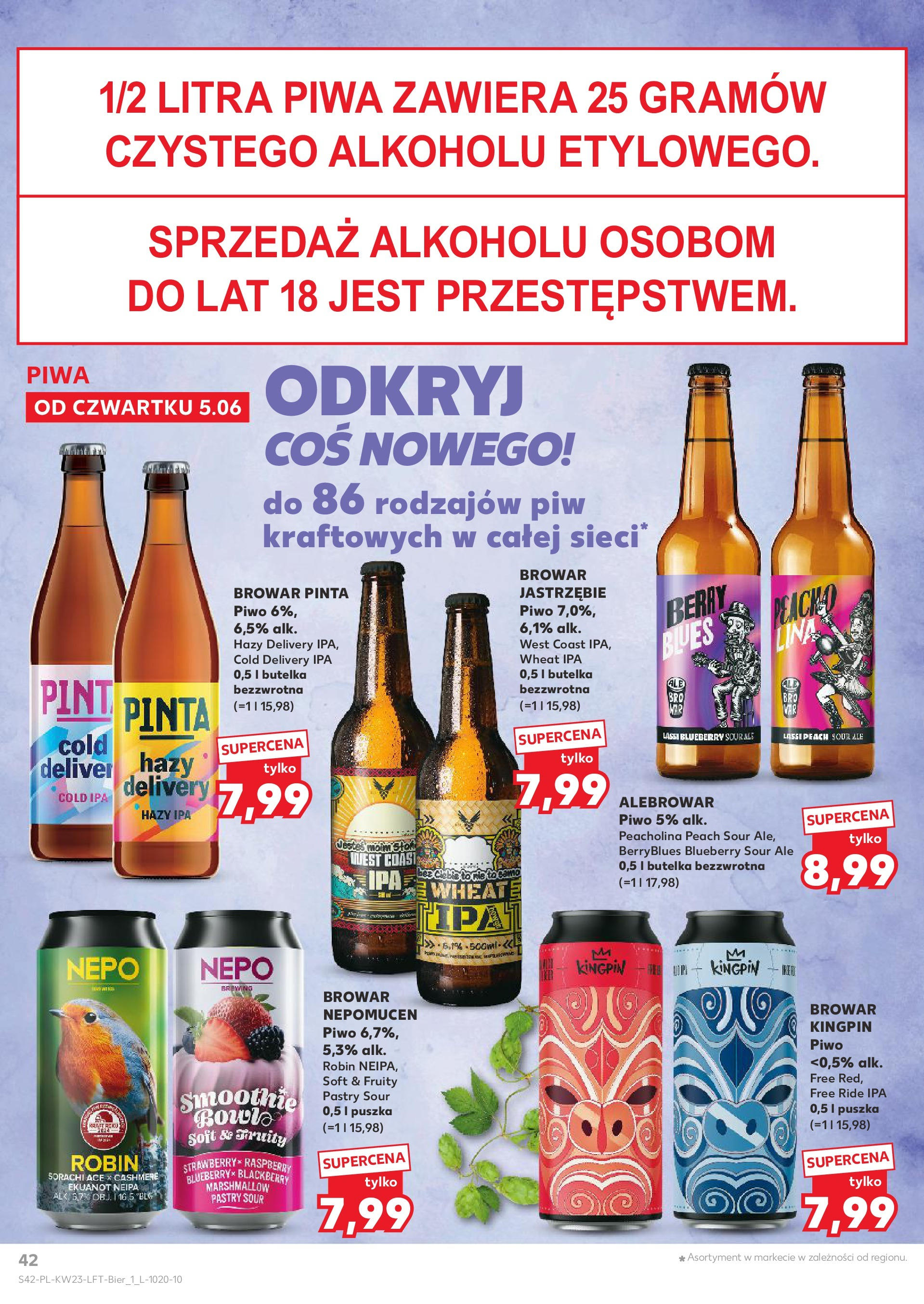 Kaufland gazetka od 05.06.2025 - od jutra PDF | Strona: 42 | Produkty: Smoothie, Piwo
