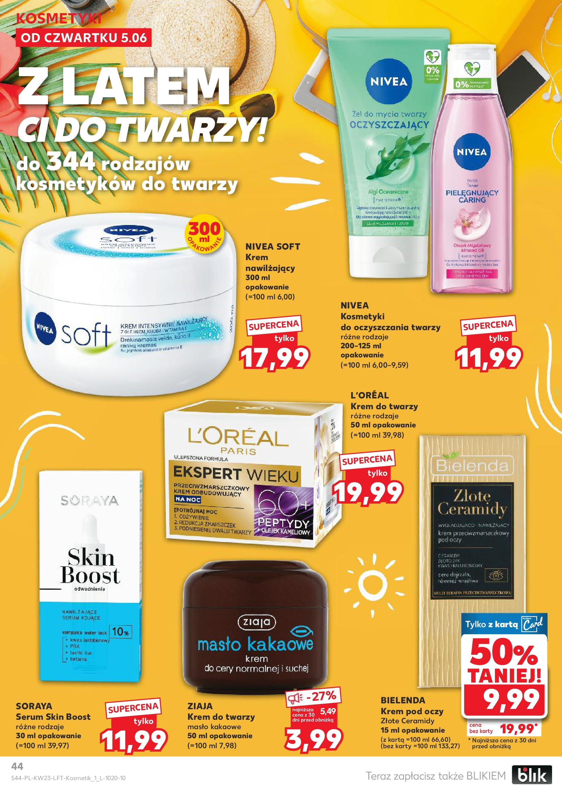 Kaufland gazetka od 05.06.2025 - od jutra PDF | Strona: 44 | Produkty: Karta, Kosmetyki, Krem, Krem do twarzy