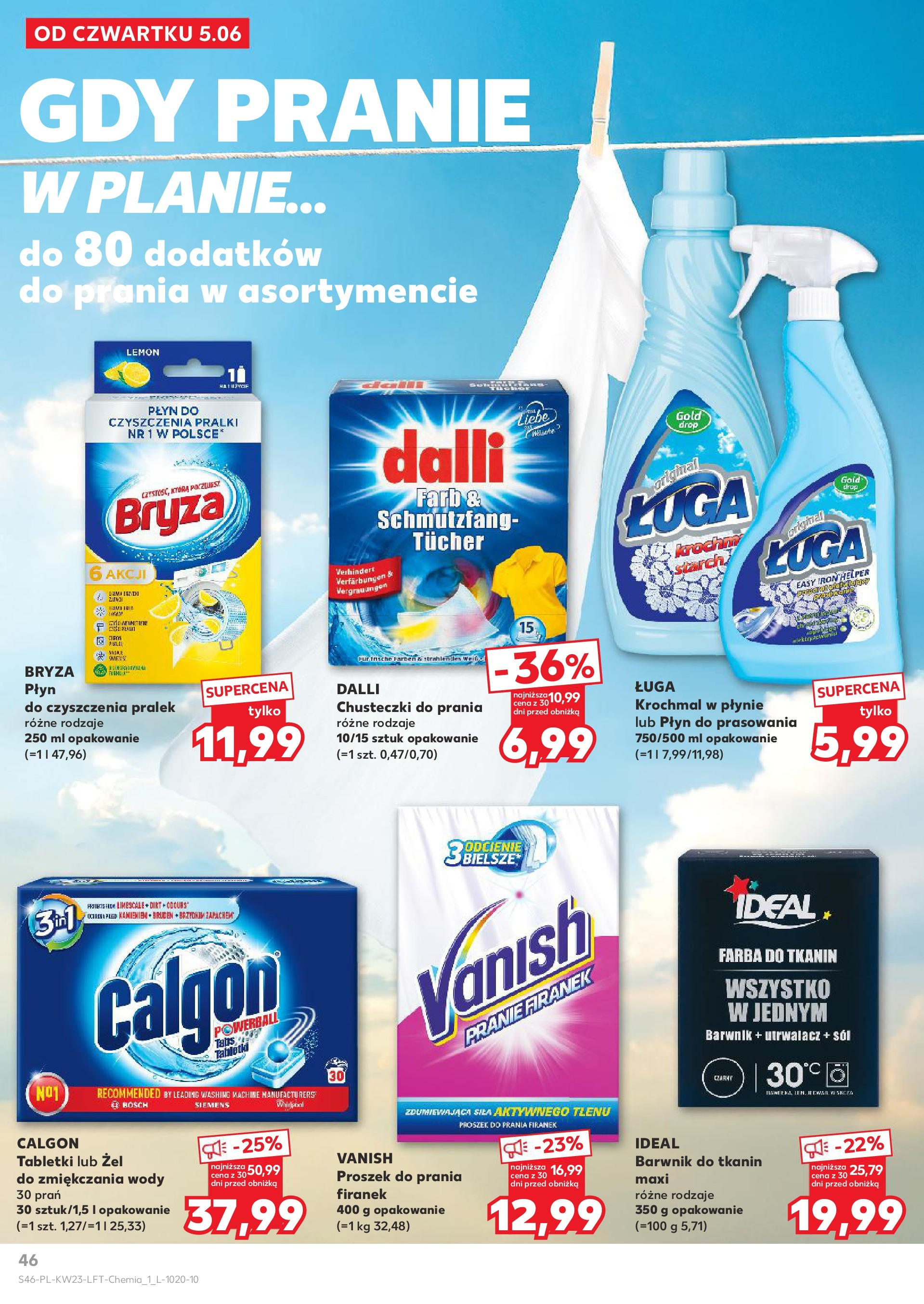 Kaufland gazetka od 05.06.2025 - od jutra PDF | Strona: 46 | Produkty: Vanish, Płyn do czyszczenia pralki, Pled, Proszek do prania