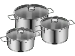 Silit Alicante 3-tlg. Topfset (Für alle Herdarten geeignet, Silber, Edelstahl 18/10 poliert, Glas)