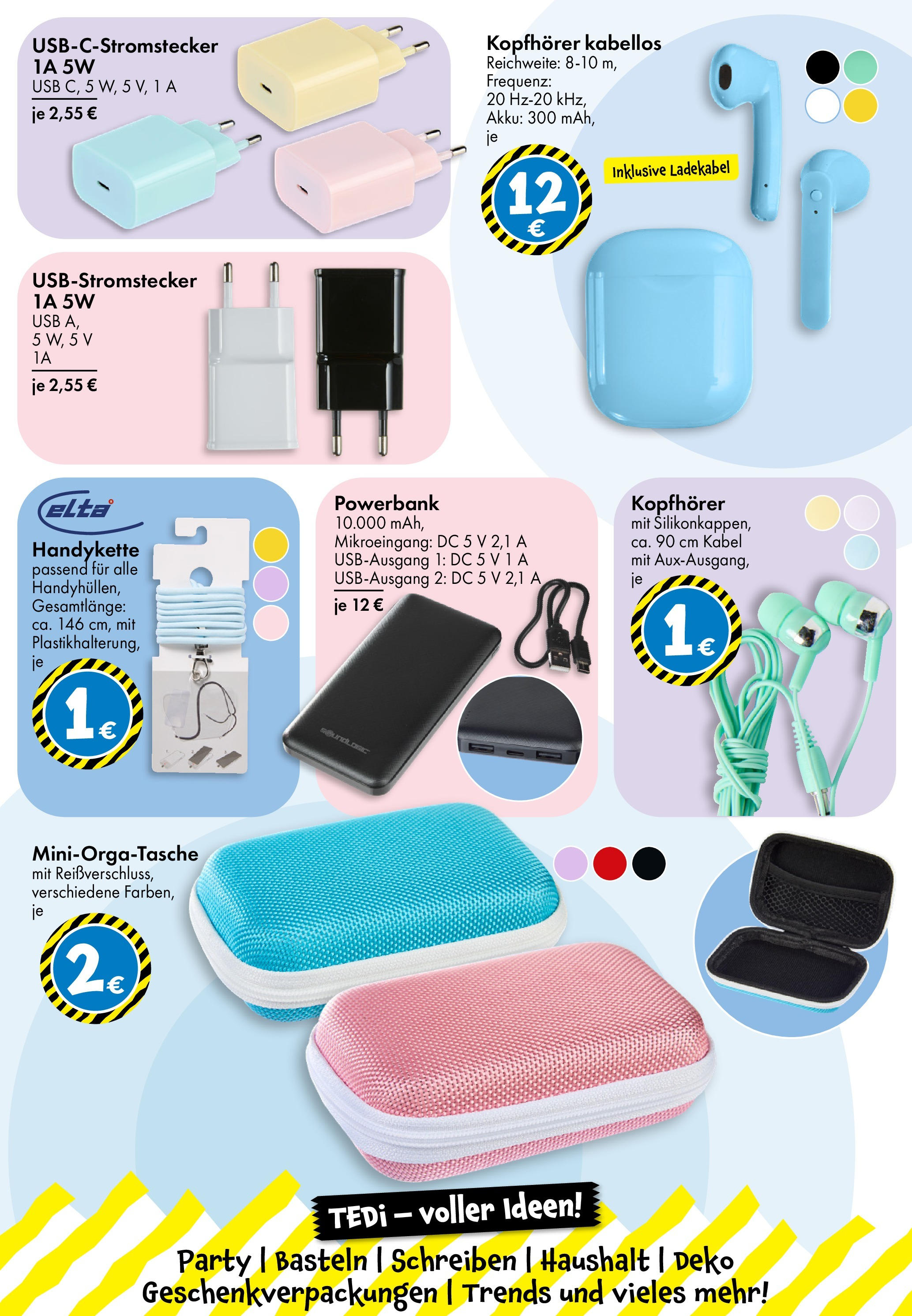 TEDi - Prospekt (ab 06.06.2025) zum Blättern | Seite: 27 | Produkte: Kabel, USB, Ladekabel, Kopfhörer