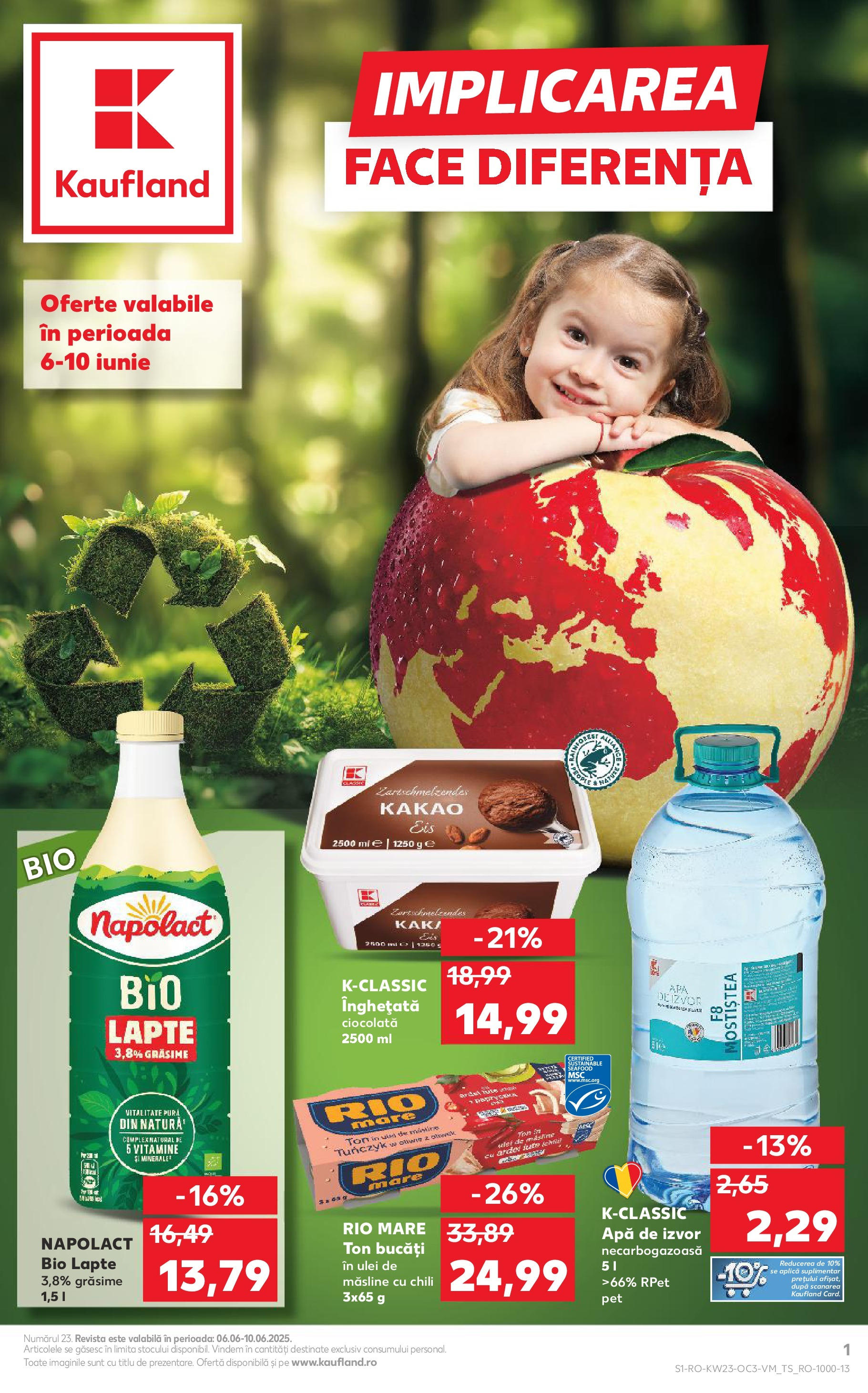 Catalog Kaufland - Sibiu 06.06.2025 - Revista si Oferta | Pagină: 1 | Produse: Măsline, Ulei, Înghețată, Apă