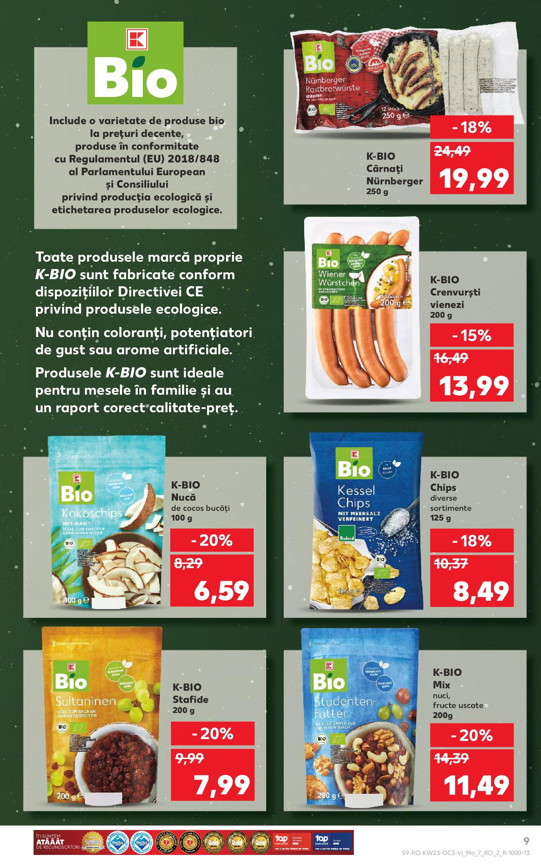 Catalog Kaufland - Sibiu 06.06.2025 - Revista si Oferta | Pagină: 9 | Produse: Şerit ödül, Crenvurști, Stafide, Cârnați