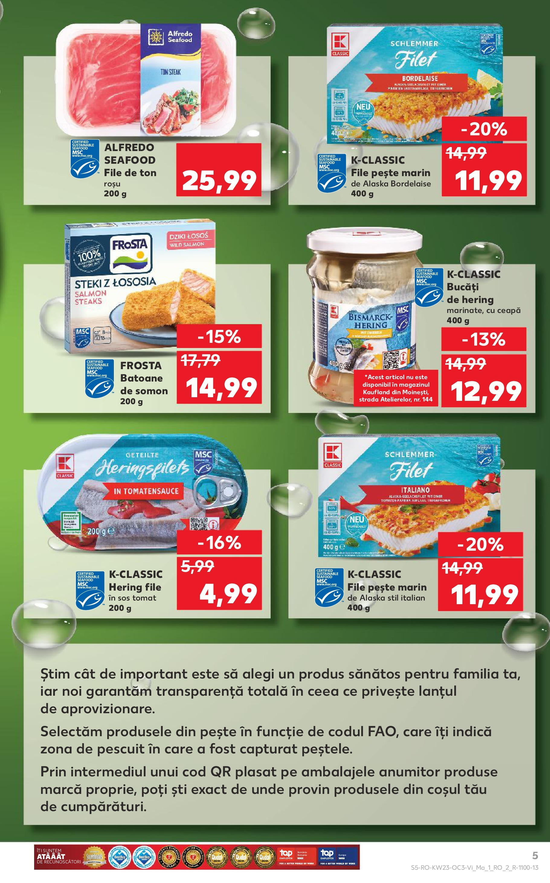 Catalog Kaufland - Sibiu 06.06.2025 - Revista si Oferta | Pagină: 5 | Produse: Pește, Ceapă, Sos