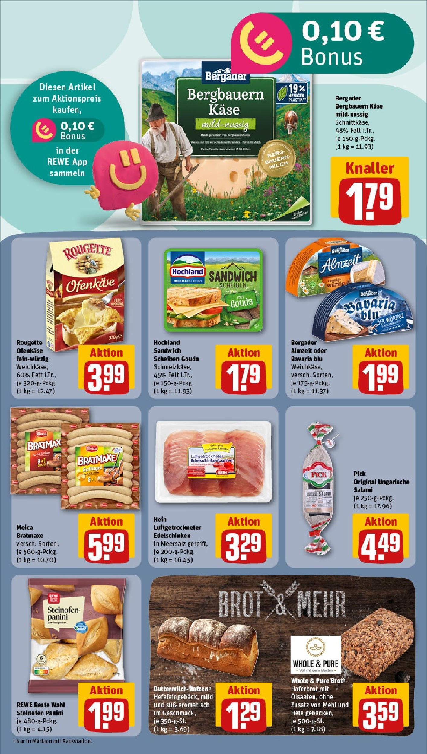 Rewe prospekt Berlin / Mitte	 (ab 08.06.2025) zum Blättern » Angebote | Seite: 12 | Produkte: Mehl, Milch, Rougette ofenkase, Brot