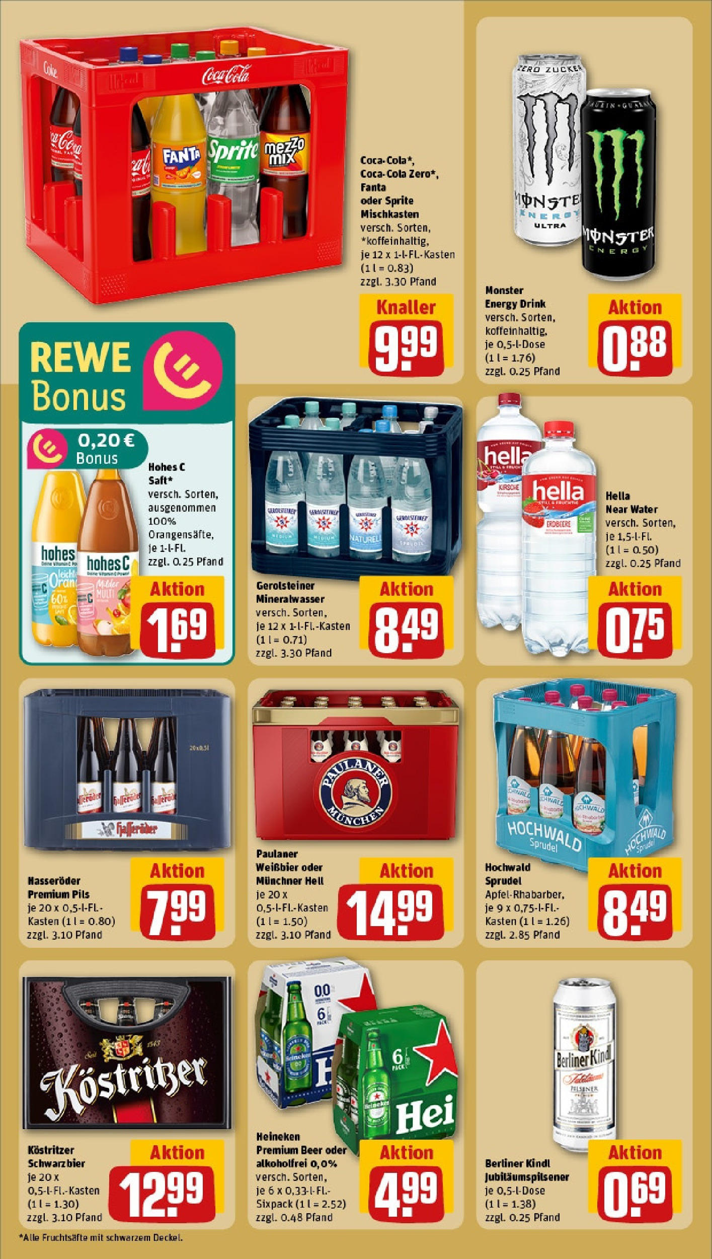 Rewe prospekt Berlin / Mitte	 (ab 08.06.2025) zum Blättern » Angebote | Seite: 22 | Produkte: Monster, Hella, Saft, Gerolsteiner