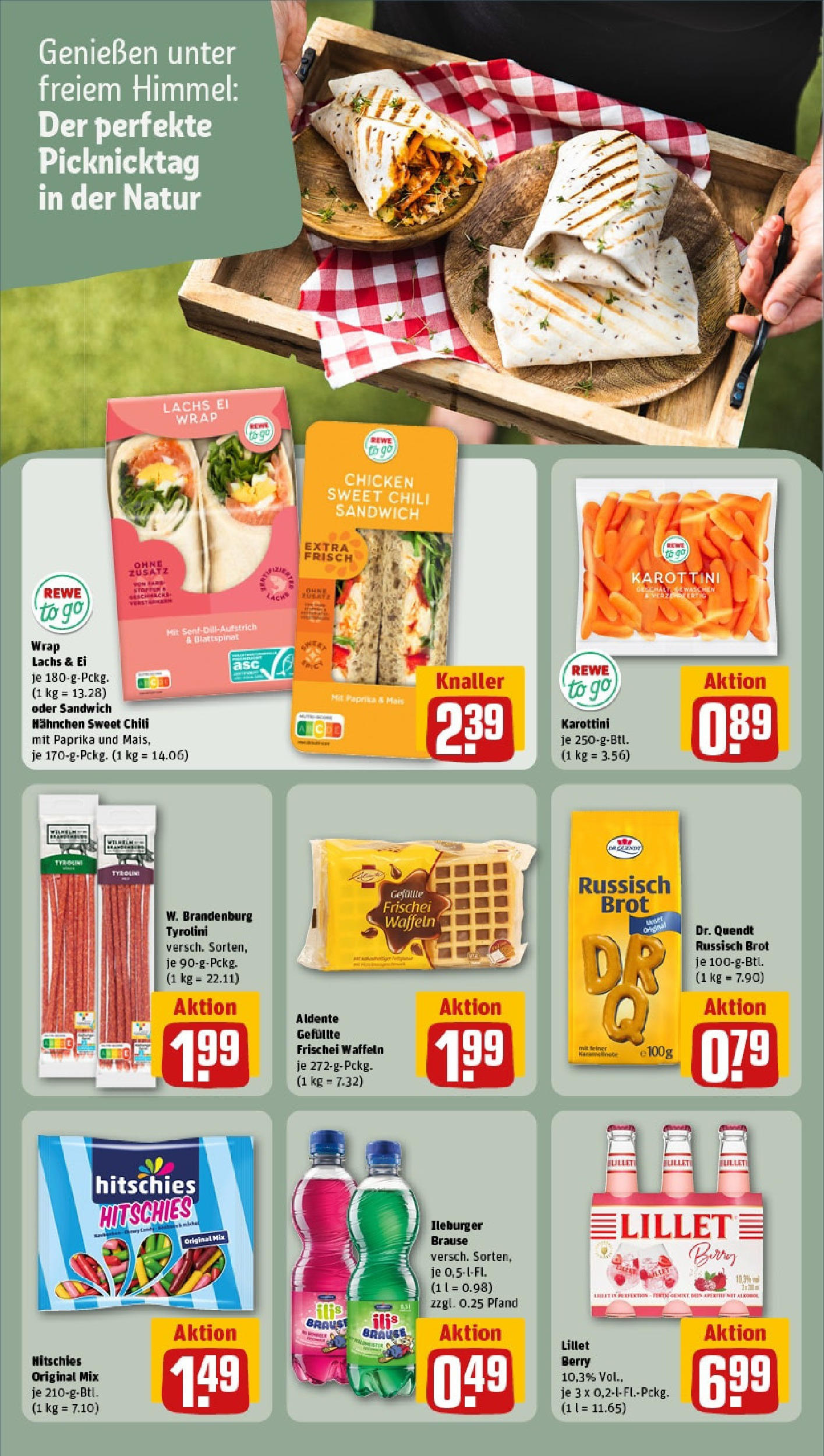 REWE Prospekt ab 08.06.2025 zum Blättern » Angebote | Seite: 14 | Produkte: Hahnchen, Waffeln, Lillet, Brot