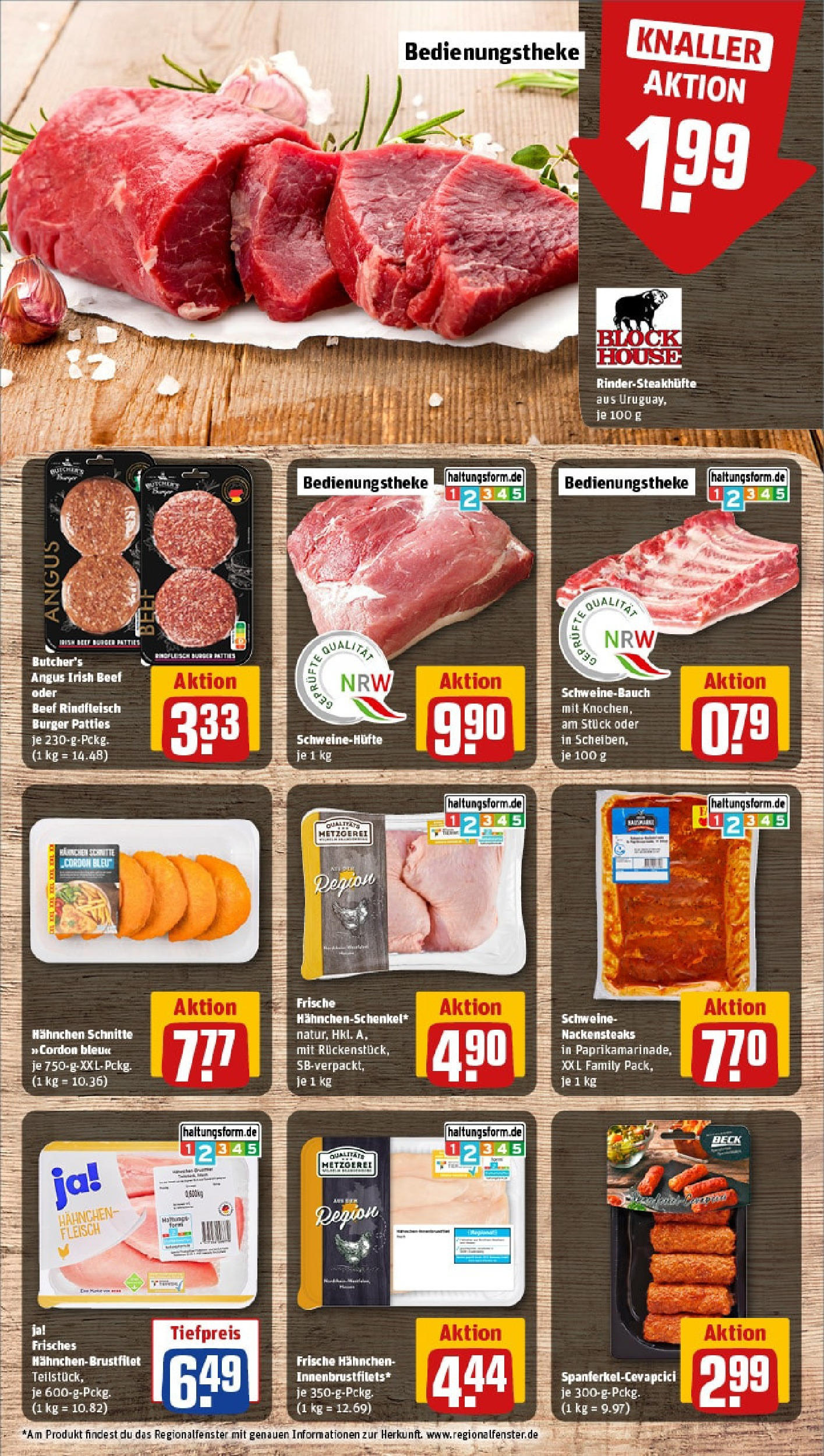 Rewe prospekt Mönchengladbach	 (ab 08.06.2025) zum Blättern » Angebote | Seite: 8 | Produkte: Nackensteaks, Schweinebauch, Burger, Steak