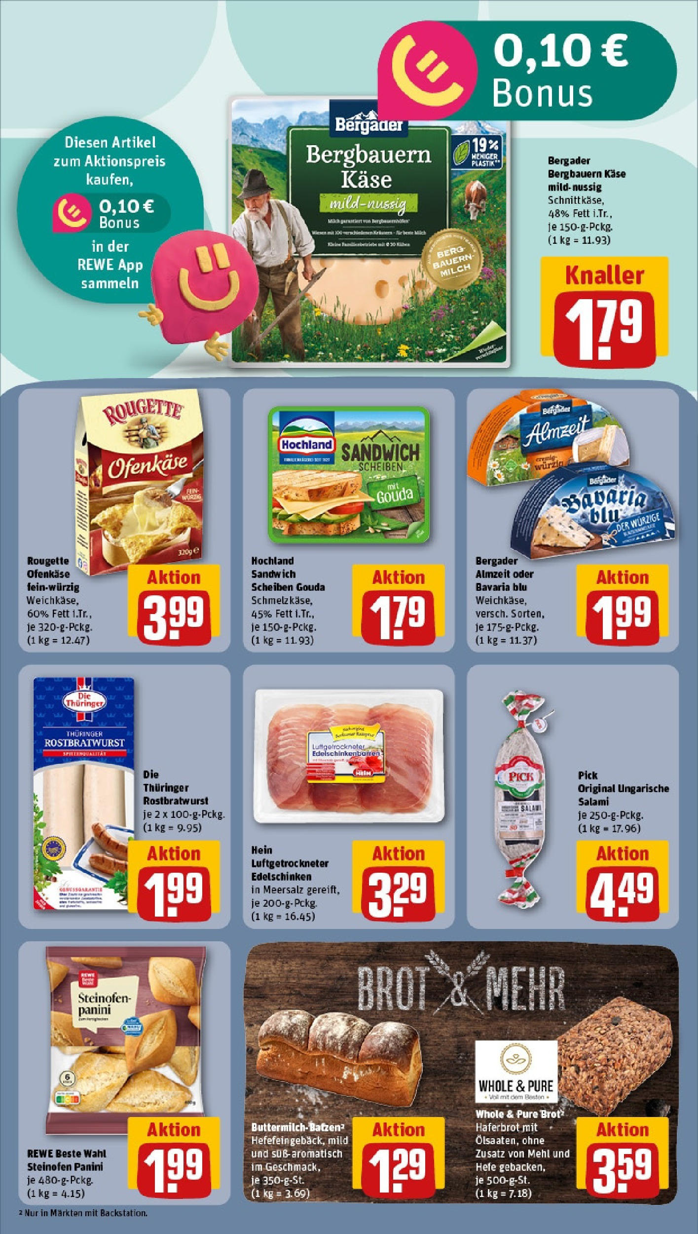 REWE Prospekt ab 08.06.2025 zum Blättern » Angebote | Seite: 10 | Produkte: Mehl, Milch, Käse, Gouda