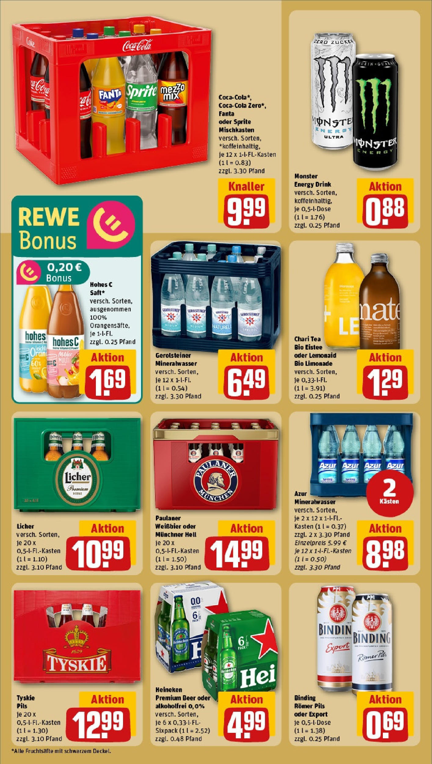 REWE Prospekt ab 08.06.2025 zum Blättern » Angebote | Seite: 18 | Produkte: Tyskie, Fanta, Monster, Paulaner