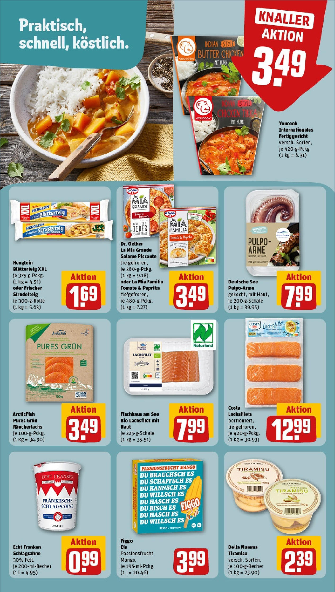 REWE Prospekt ab 08.06.2025 zum Blättern » Angebote | Seite: 17 | Produkte: Schlagsahne, Butter, Pizza, Eis