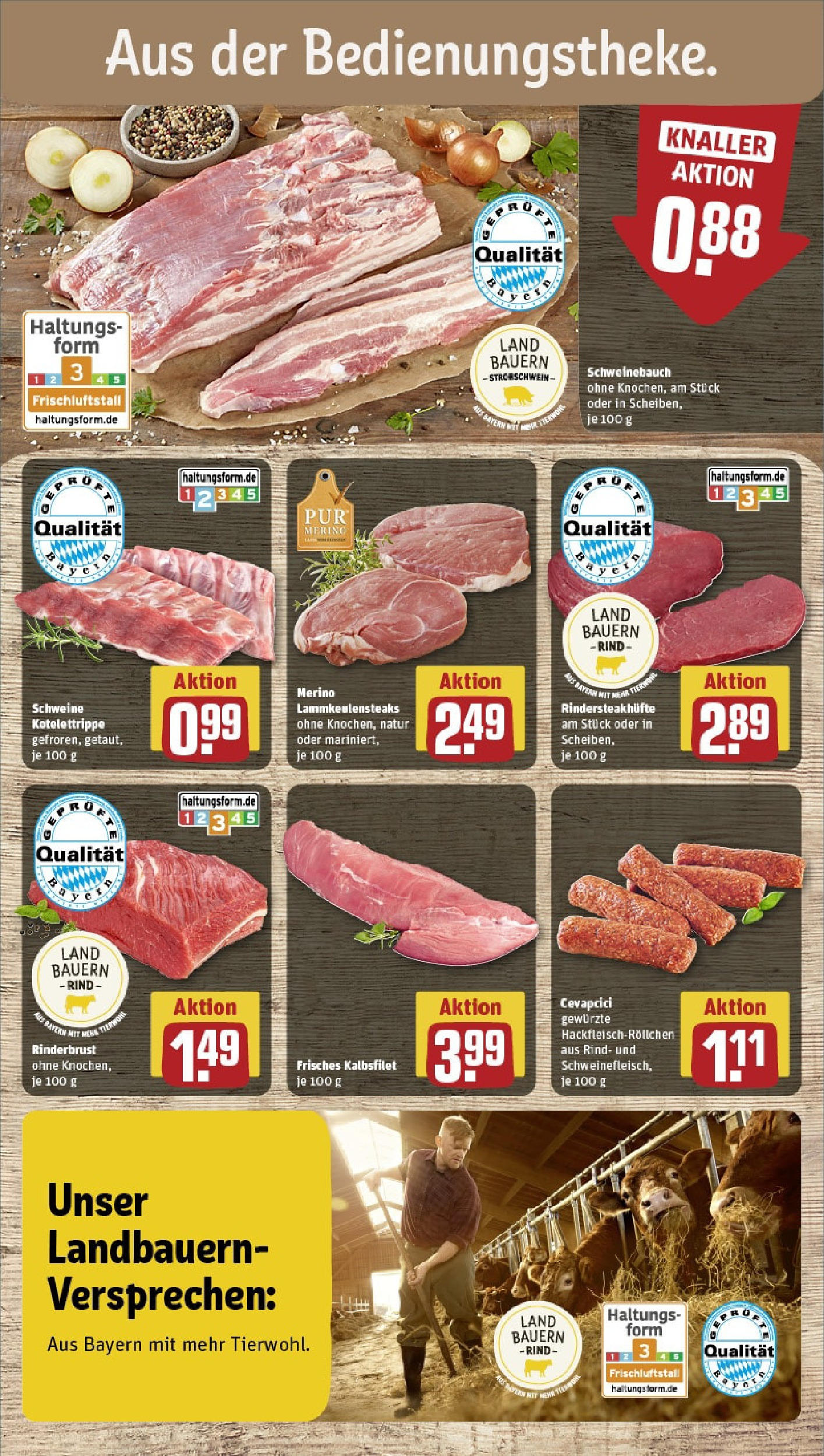 REWE Prospekt ab 08.06.2025 zum Blättern » Angebote | Seite: 10 | Produkte: Schweinebauch, Cevapcici, Steak