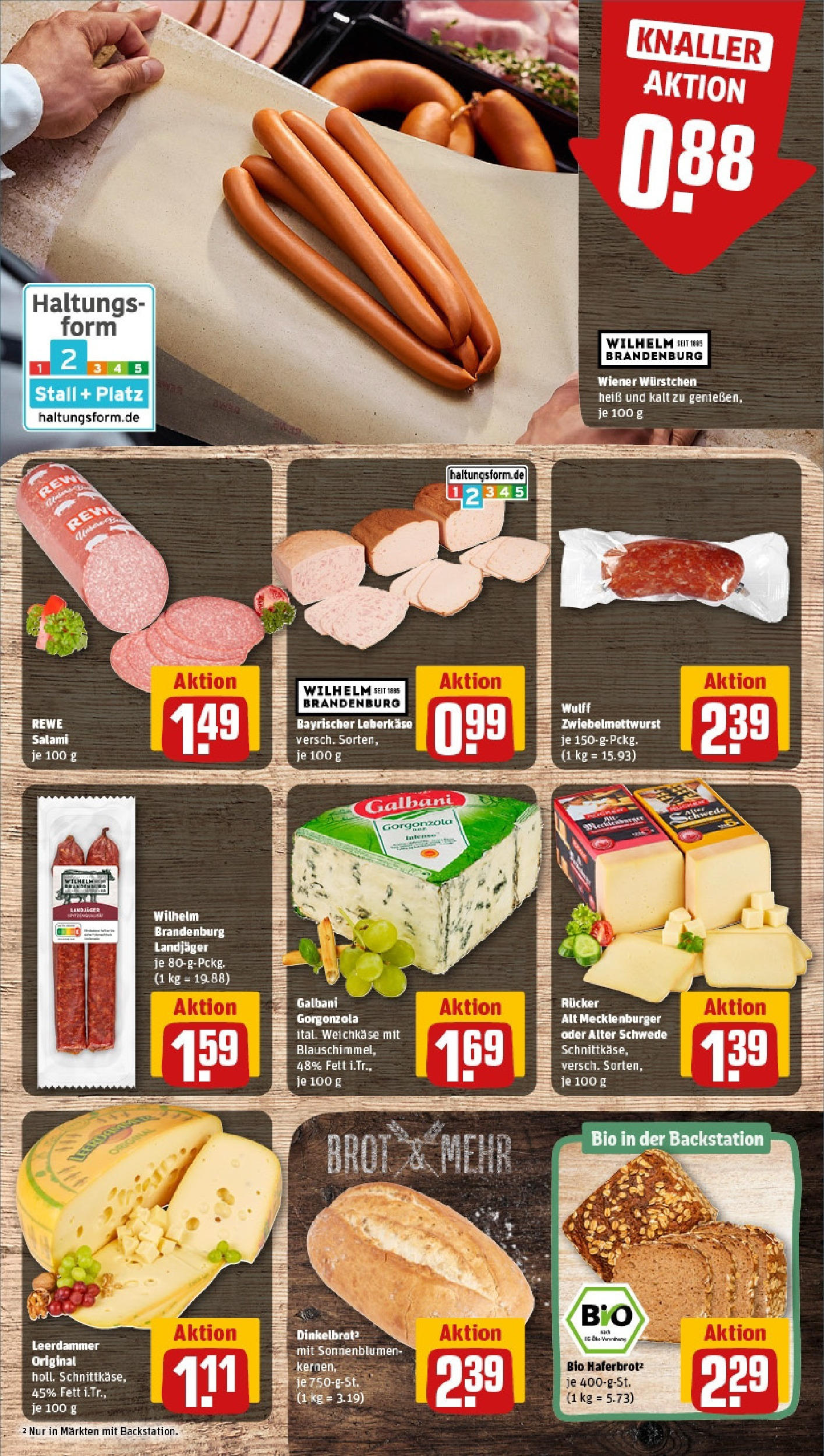 REWE Prospekt ab 08.06.2025 zum Blättern » Angebote | Seite: 9 | Produkte: Wiener wurstchen, Leerdammer, Brot, Leberkase