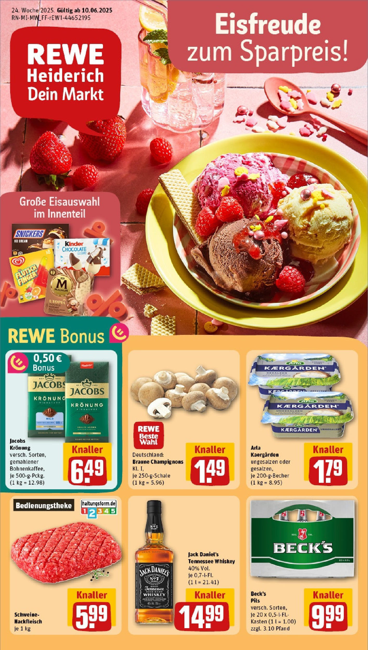 REWE Prospekt ab 08.06.2025 nächste Woche - Prospekt Warstein / Belecke Vorschau von dem Prospekt des Geschäftes Rewe, gültig ab dem 08.06.2025