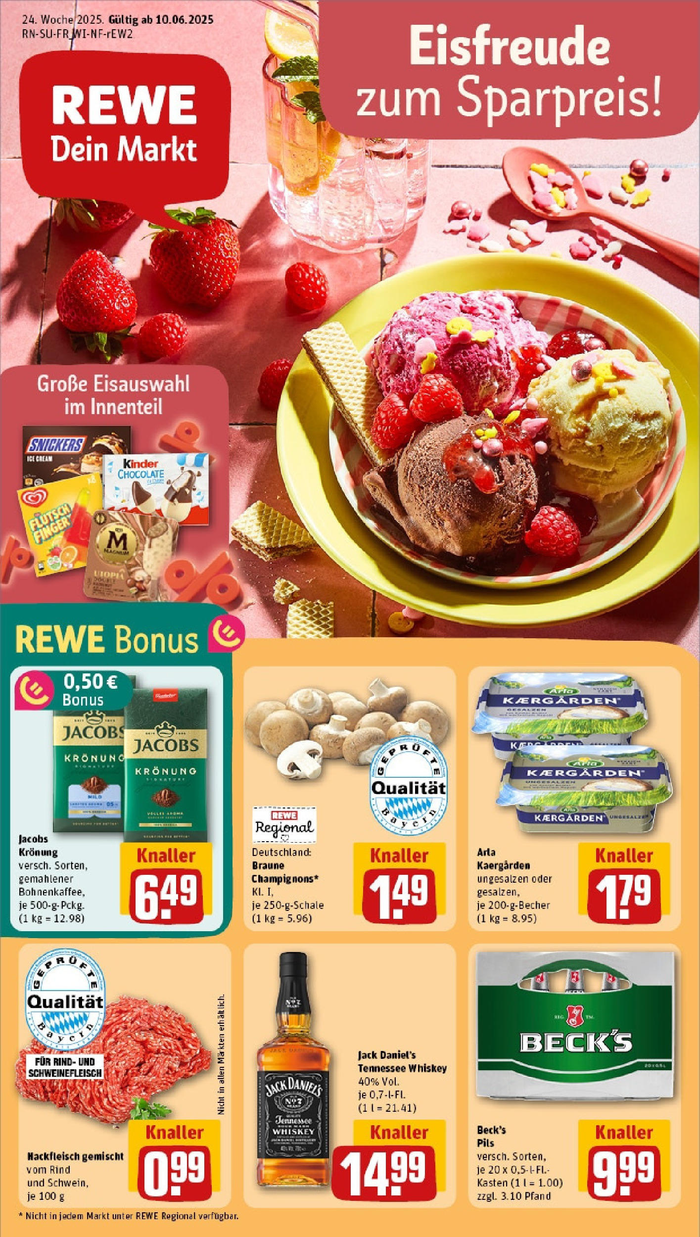 REWE Prospekt ab 08.06.2025 nächste Woche - Prospekt Erbendorf Vorschau von dem Prospekt des Geschäftes Rewe, gültig ab dem 08.06.2025