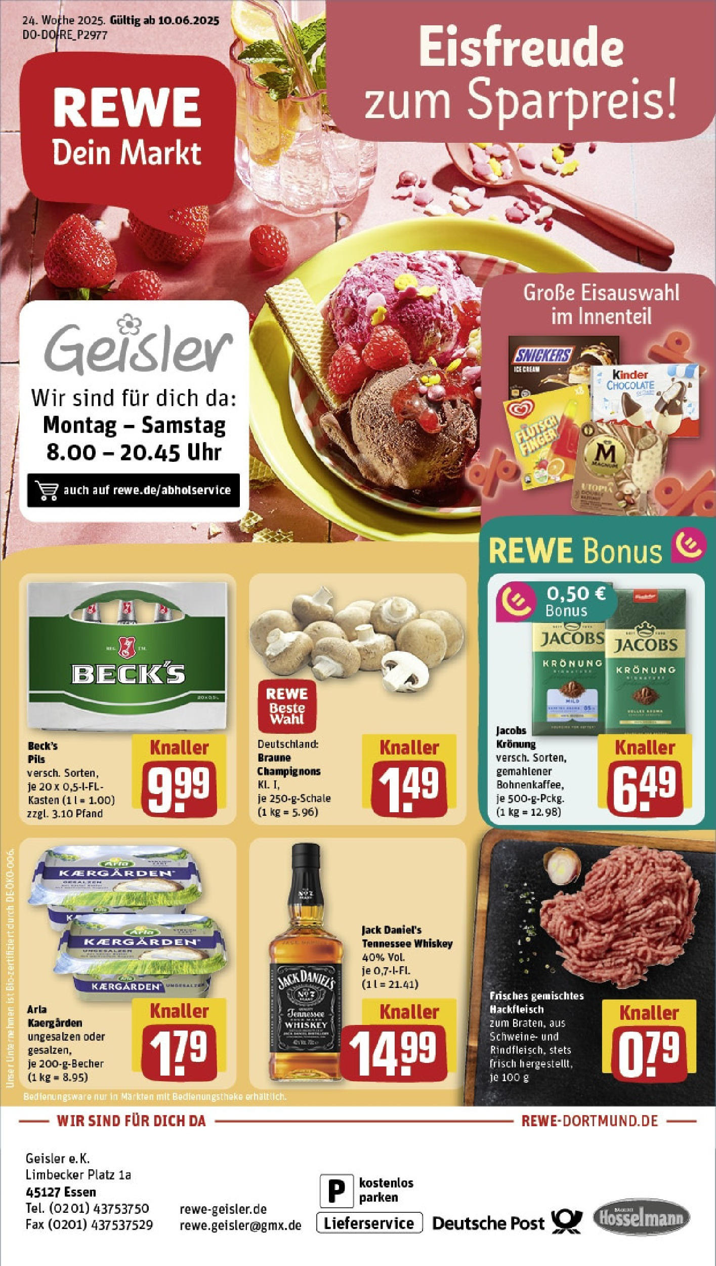 REWE Prospekt ab 08.06.2025 nächste Woche - Prospekt Essen Vorschau von dem Prospekt des Geschäftes Rewe, gültig ab dem 08.06.2025