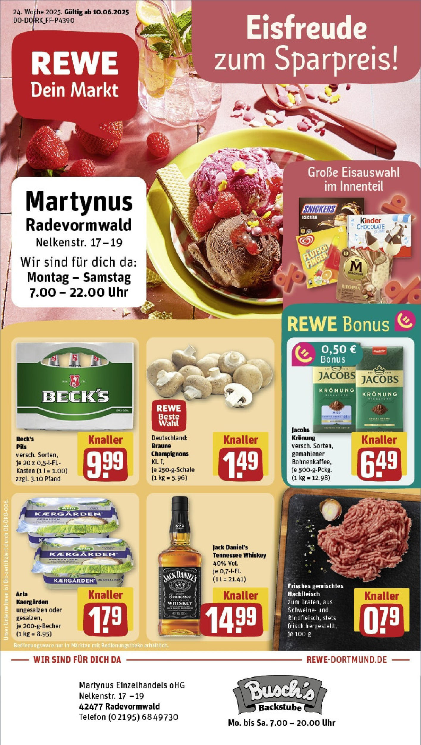 REWE Prospekt ab 08.06.2025 nächste Woche - Prospekt Radevormwald Vorschau von dem Prospekt des Geschäftes Rewe, gültig ab dem 08.06.2025