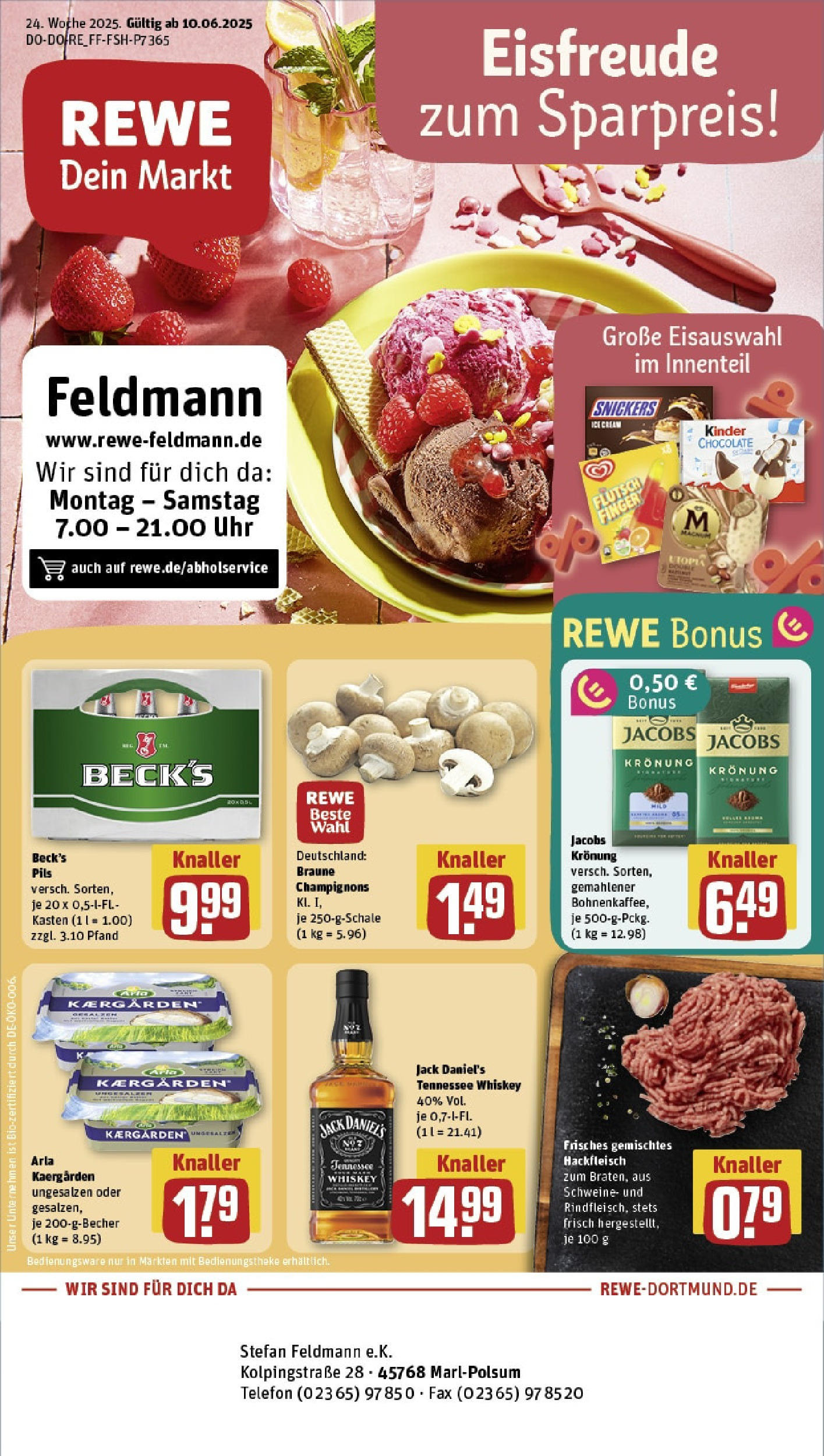 REWE Prospekt ab 08.06.2025 nächste Woche - Prospekt Marl Vorschau von dem Prospekt des Geschäftes Rewe, gültig ab dem 08.06.2025