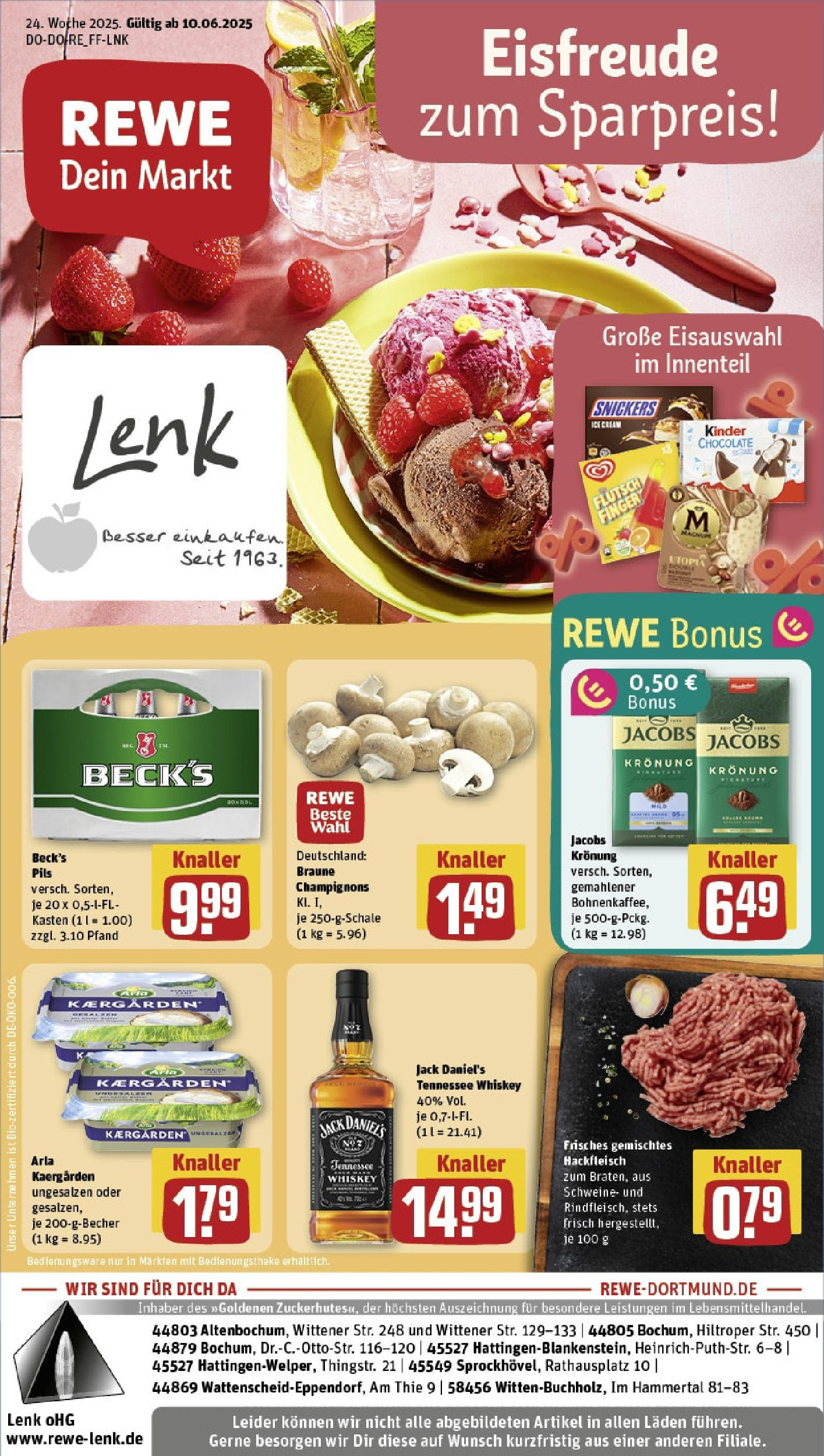 REWE Prospekt ab 08.06.2025 nächste Woche - Prospekt Hattingen Vorschau von dem Prospekt des Geschäftes Rewe, gültig ab dem 08.06.2025
