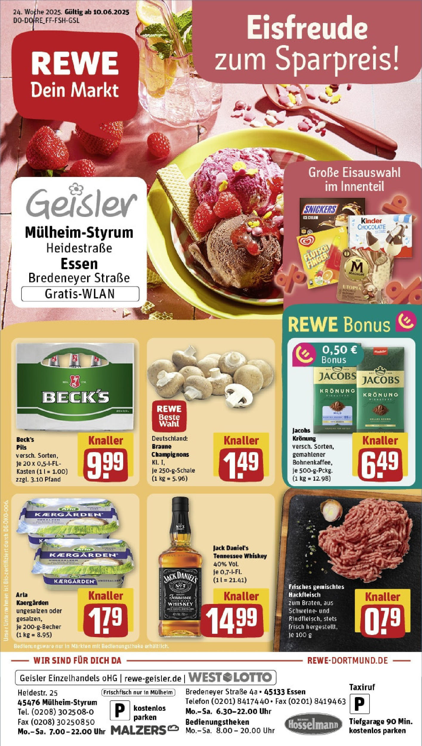 REWE Prospekt ab 08.06.2025 nächste Woche - Prospekt Essen Vorschau von dem Prospekt des Geschäftes Rewe, gültig ab dem 08.06.2025
