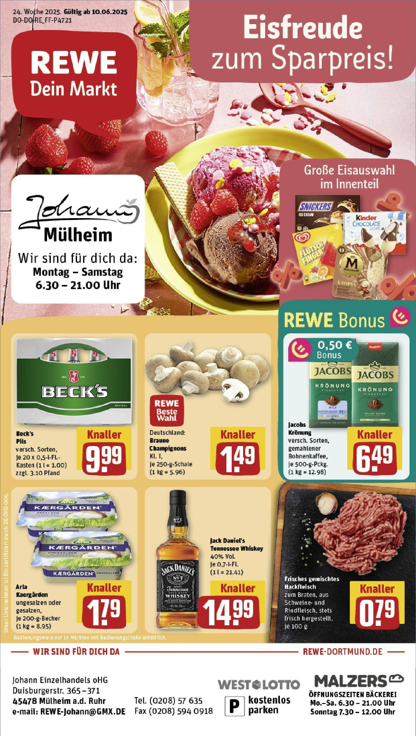 REWE Prospekt ab 08.06.2025 nächste Woche - Prospekt Mülheim An Der Ruhr Vorschau von dem Prospekt des Geschäftes Rewe, gültig ab dem 08.06.2025