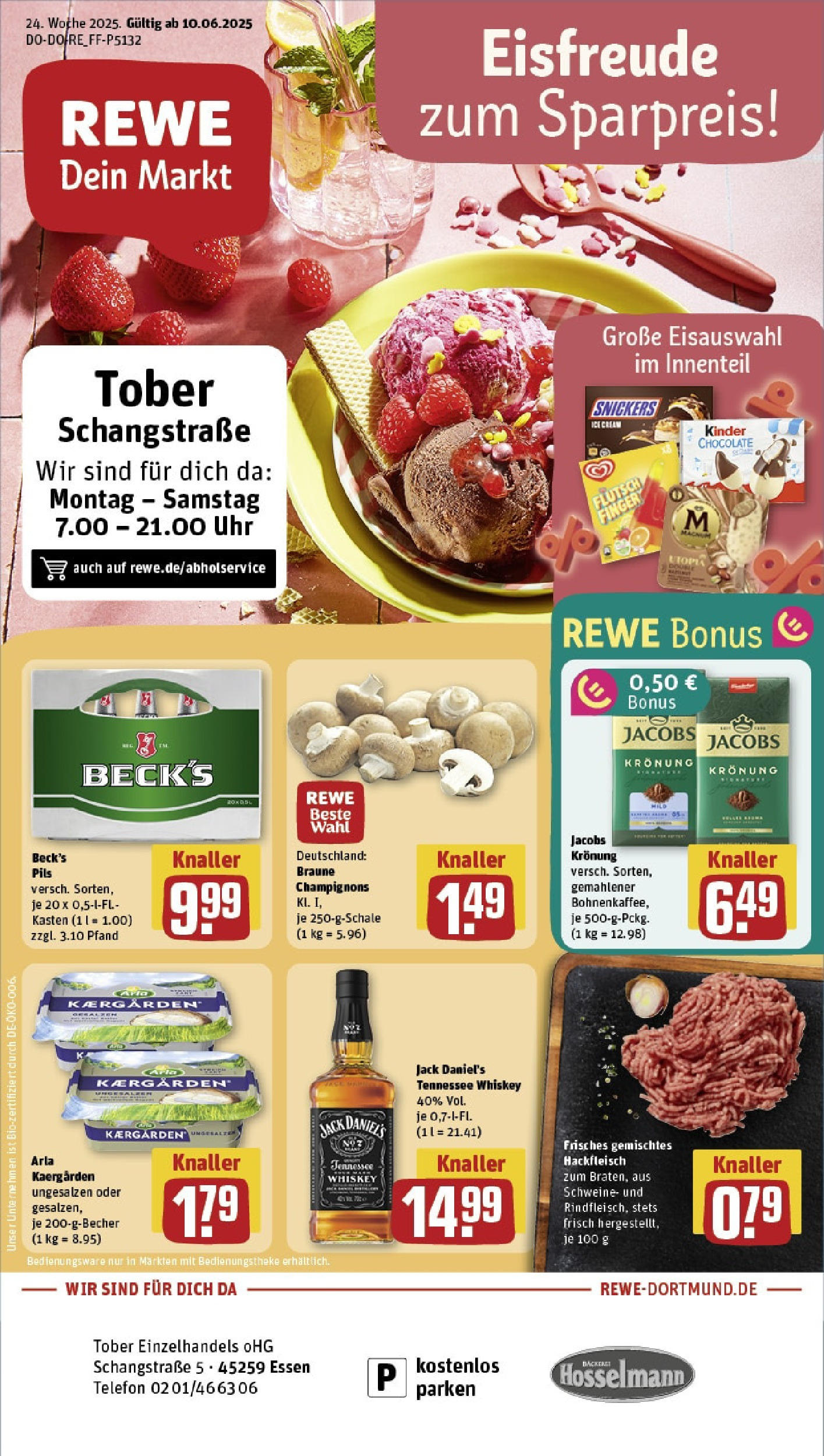 REWE Prospekt ab 08.06.2025 nächste Woche - Prospekt Essen Vorschau von dem Prospekt des Geschäftes Rewe, gültig ab dem 08.06.2025