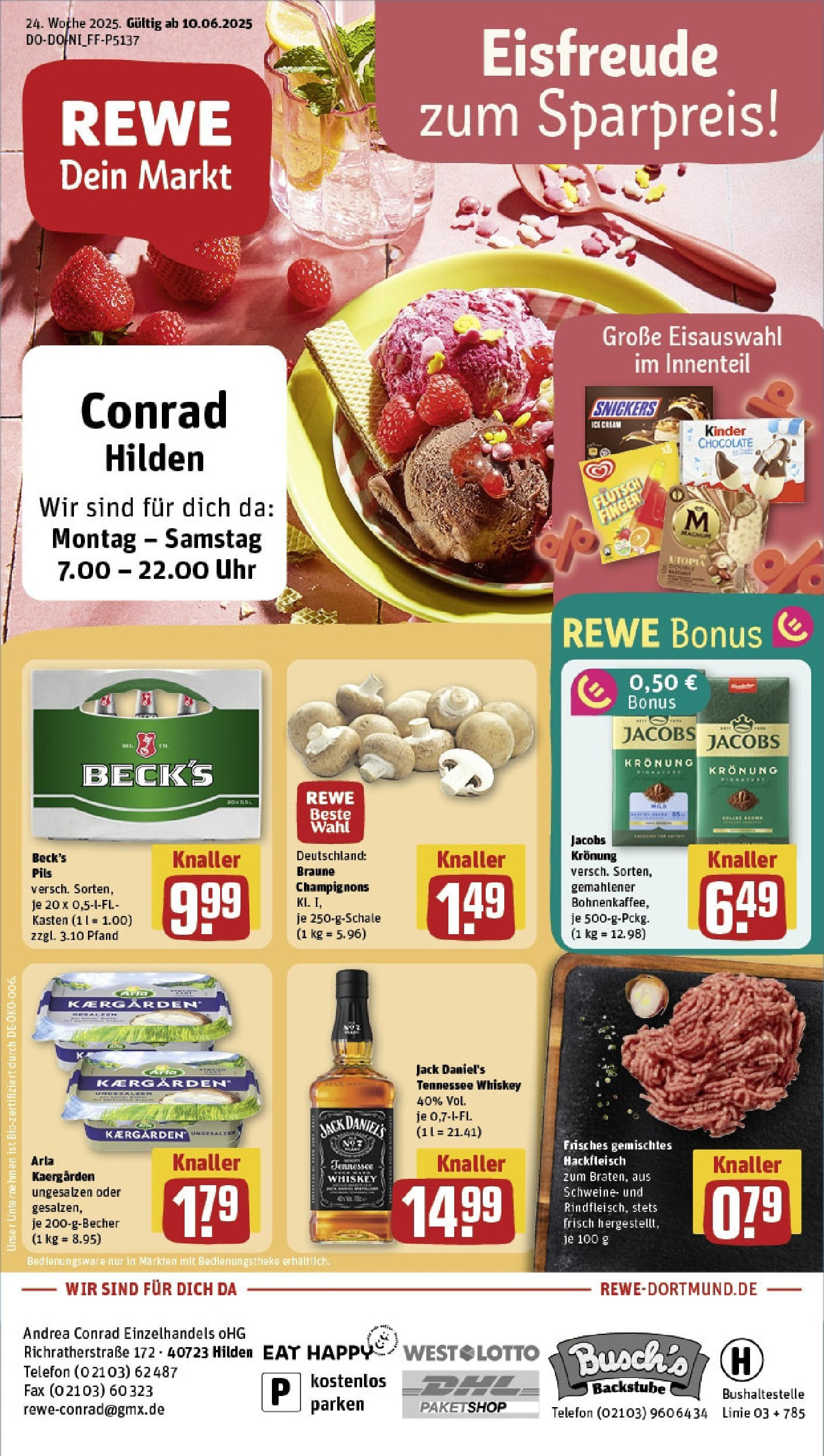 REWE Prospekt ab 08.06.2025 nächste Woche - Prospekt Hilden Vorschau von dem Prospekt des Geschäftes Rewe, gültig ab dem 08.06.2025