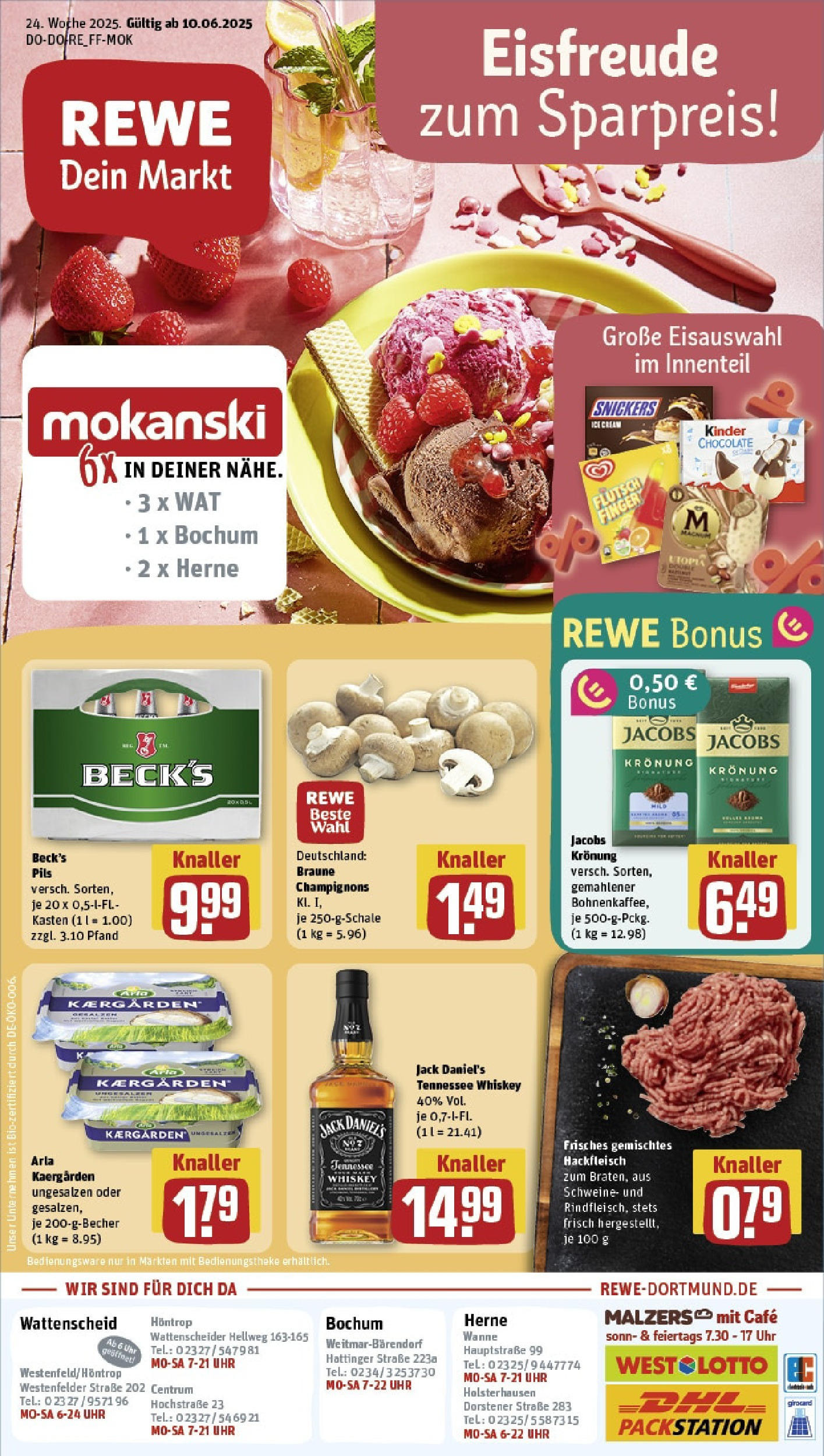REWE Prospekt ab 08.06.2025 nächste Woche - Prospekt Bochum Vorschau von dem Prospekt des Geschäftes Rewe, gültig ab dem 08.06.2025