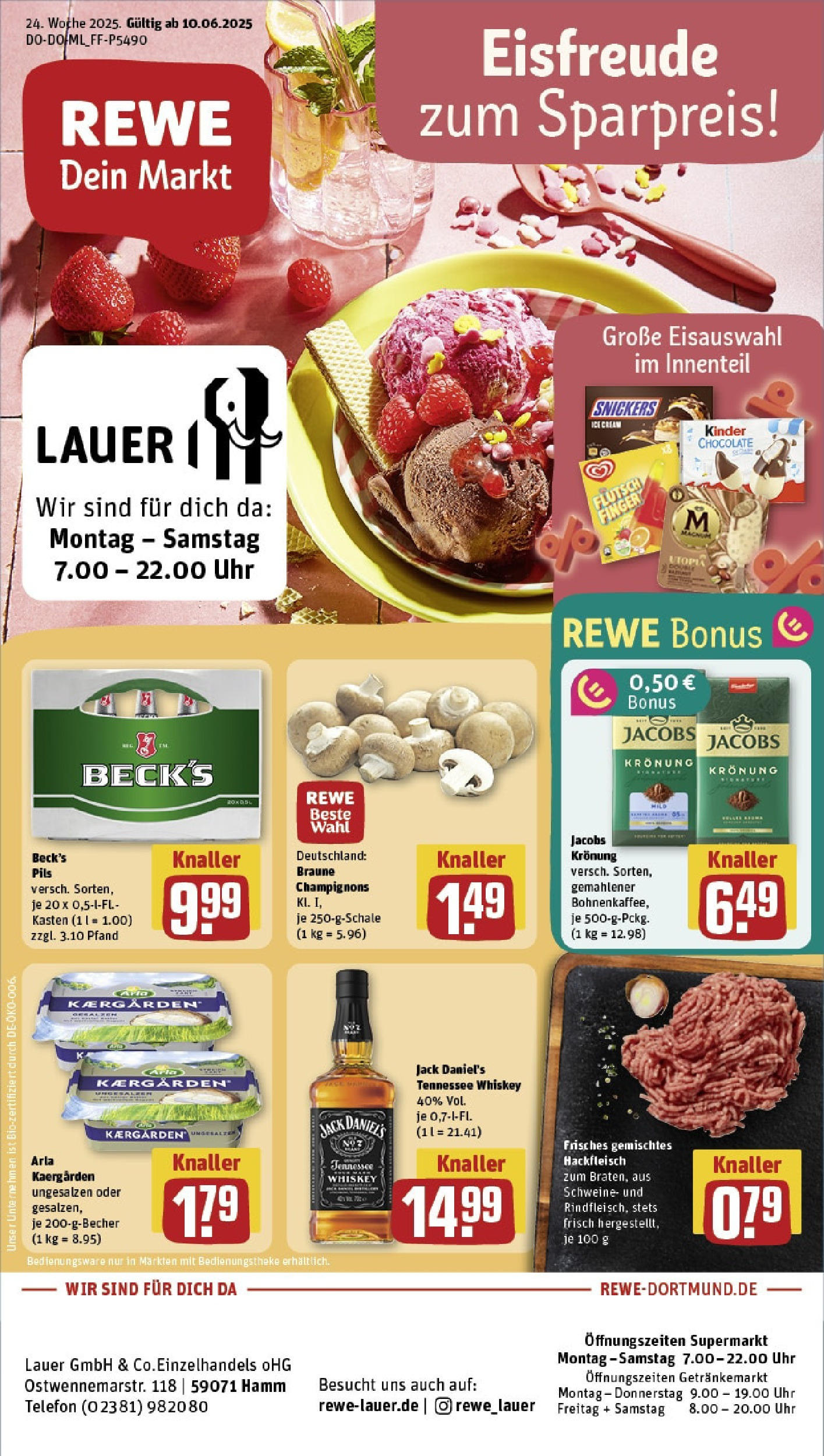 REWE Prospekt ab 08.06.2025 nächste Woche - Prospekt Hamm Vorschau von dem Prospekt des Geschäftes Rewe, gültig ab dem 08.06.2025