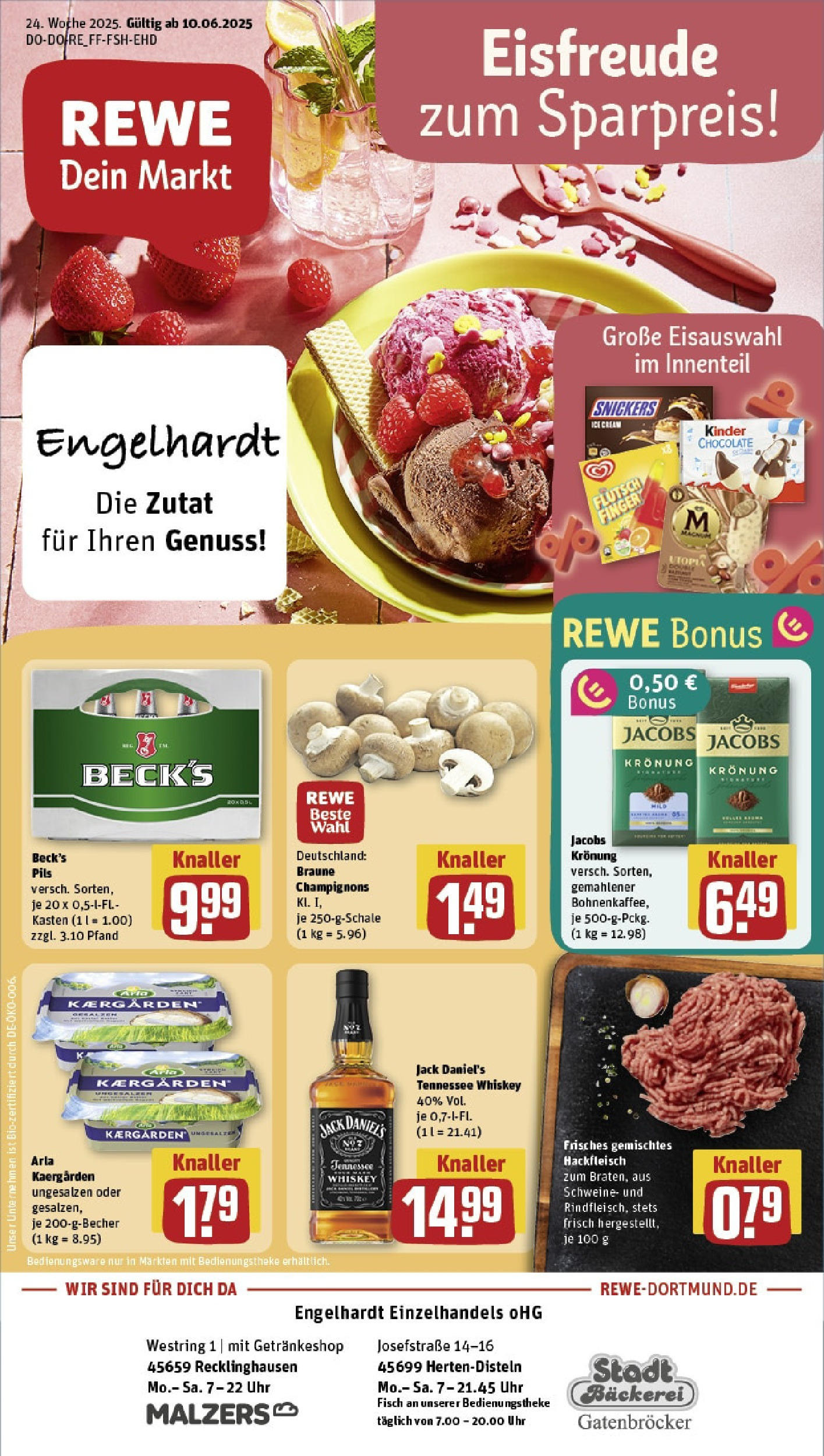REWE Prospekt ab 08.06.2025 nächste Woche - Prospekt Herten Vorschau von dem Prospekt des Geschäftes Rewe, gültig ab dem 08.06.2025