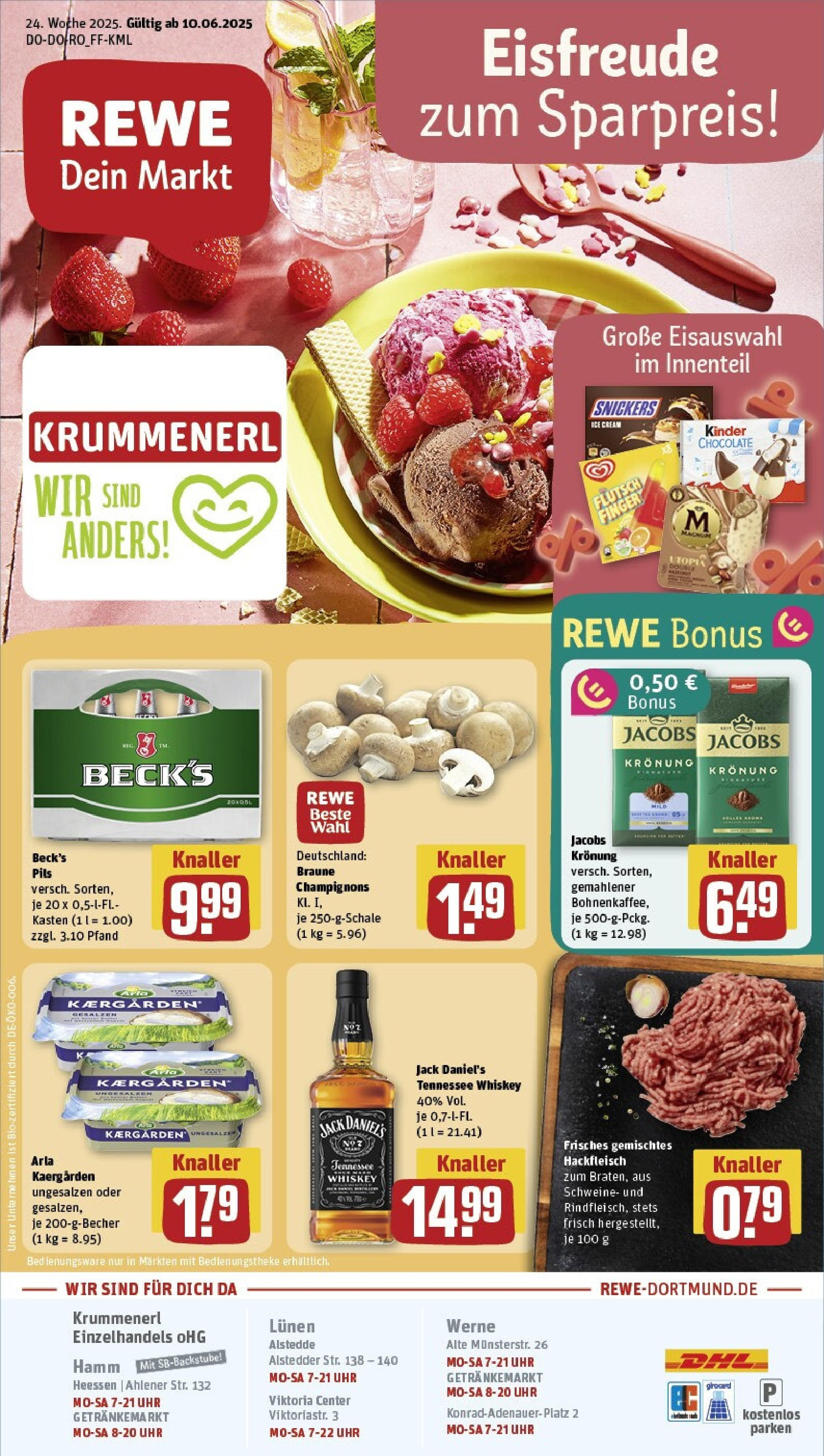REWE Prospekt ab 08.06.2025 nächste Woche - Prospekt Werne Vorschau von dem Prospekt des Geschäftes Rewe, gültig ab dem 08.06.2025