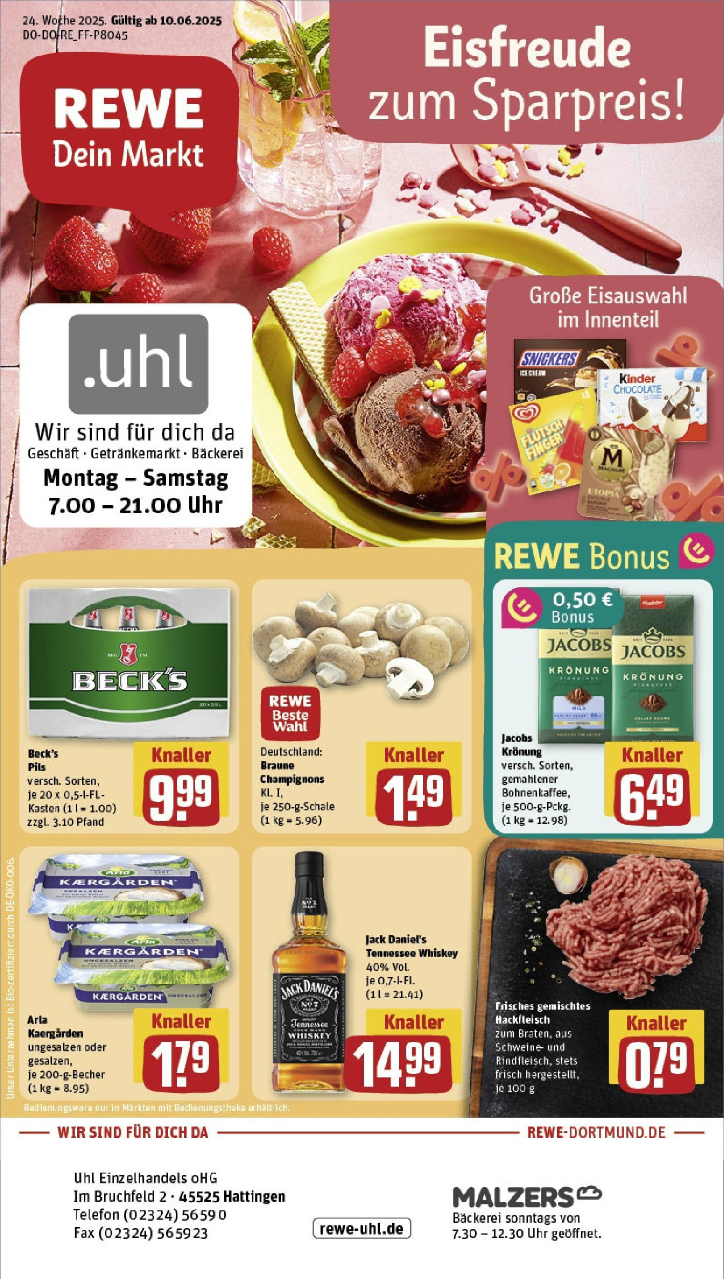 REWE Prospekt ab 08.06.2025 nächste Woche - Prospekt Hattingen Vorschau von dem Prospekt des Geschäftes Rewe, gültig ab dem 08.06.2025