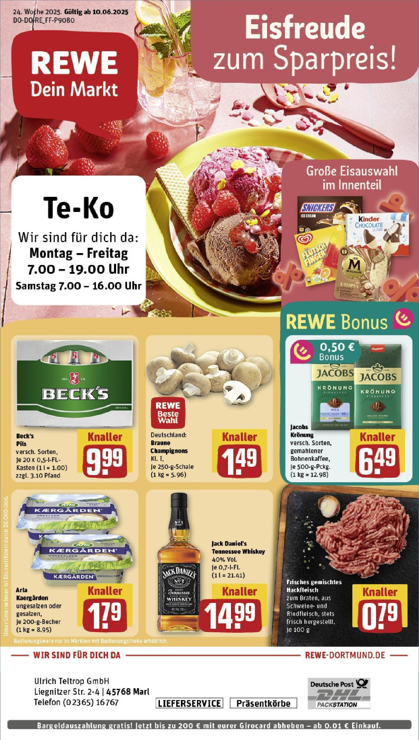 REWE Prospekt ab 08.06.2025 nächste Woche - Prospekt Marl Vorschau von dem Prospekt des Geschäftes Rewe, gültig ab dem 08.06.2025