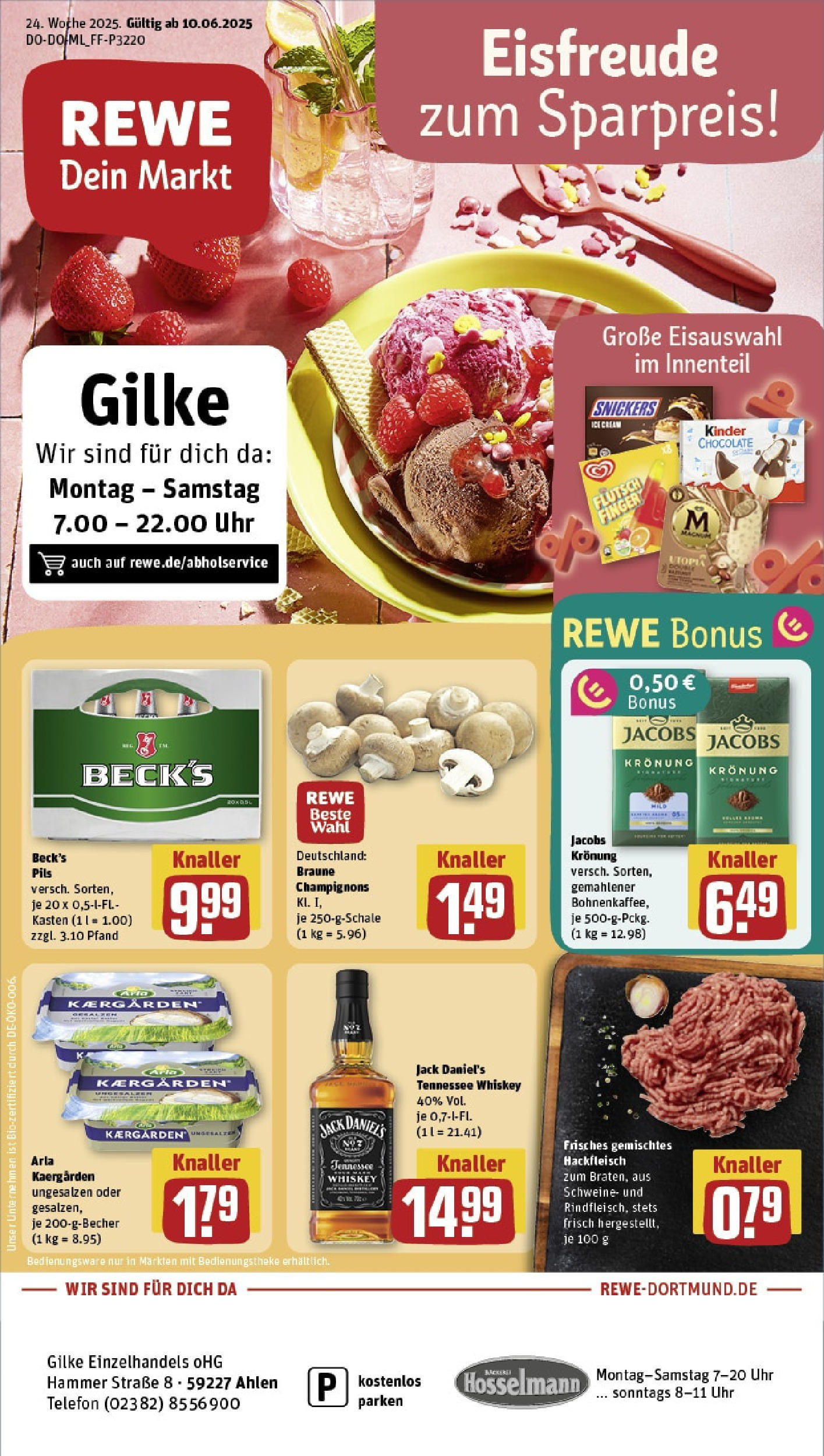 REWE Prospekt ab 08.06.2025 nächste Woche - Prospekt Ahlen Vorschau von dem Prospekt des Geschäftes Rewe, gültig ab dem 08.06.2025