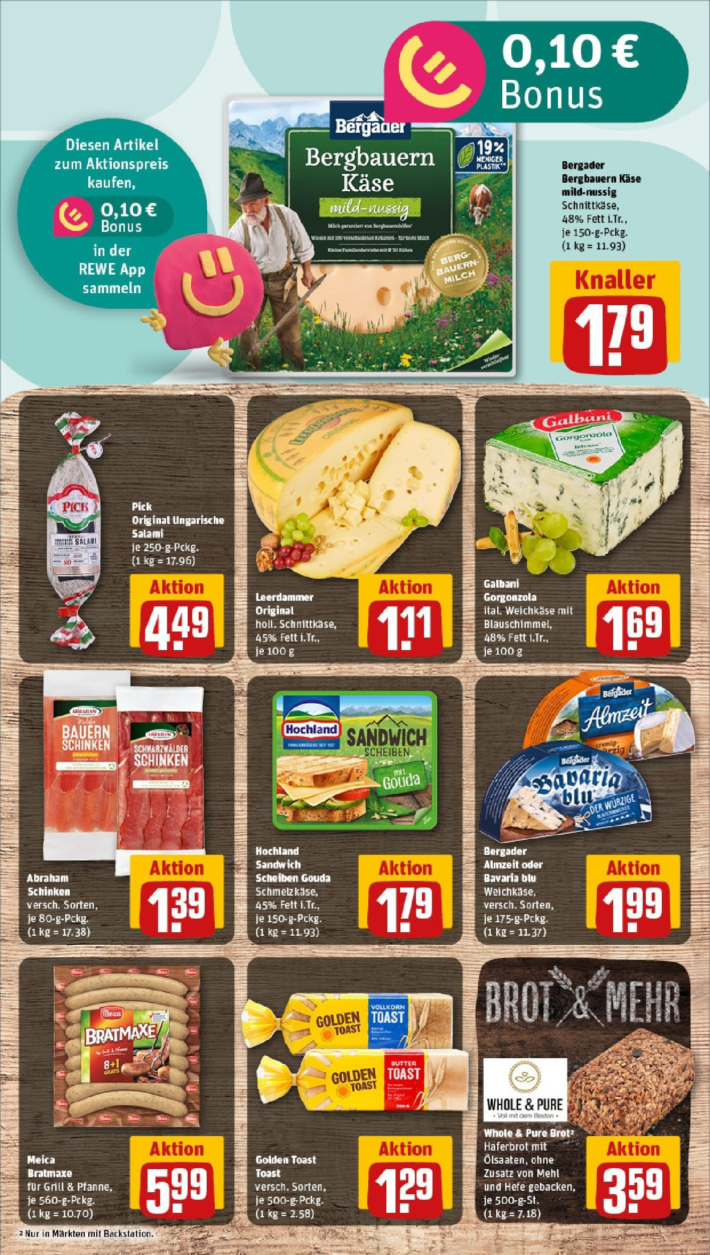 REWE Prospekt ab 08.06.2025 zum Blättern » Angebote | Seite: 9 | Produkte: Mehl, Milch, Leerdammer, Salami