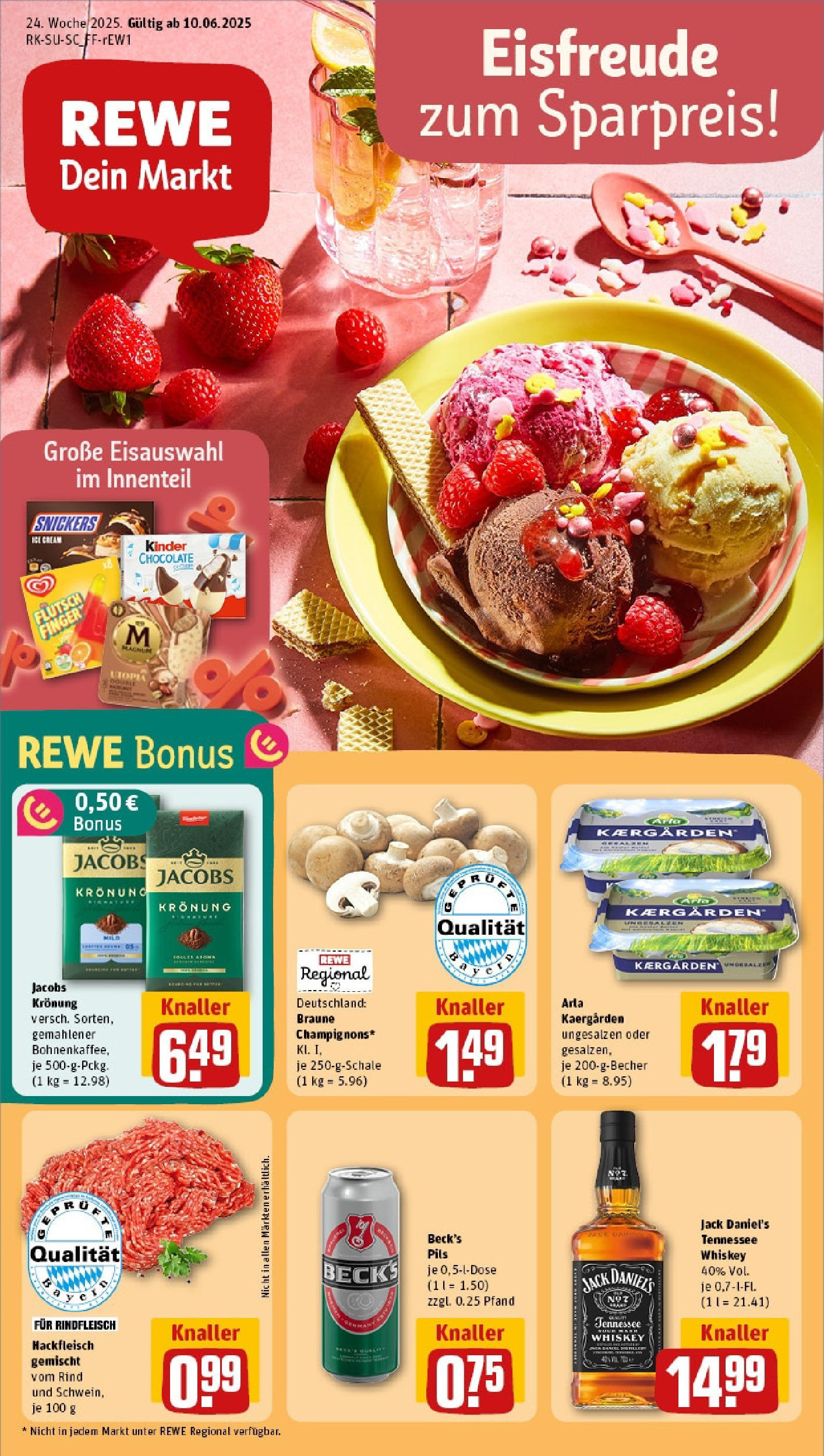 REWE Prospekt ab 08.06.2025 nächste Woche - Rewe: Wochenangebote Vorschau von dem Prospekt des Geschäftes Rewe, gültig ab dem 08.06.2025